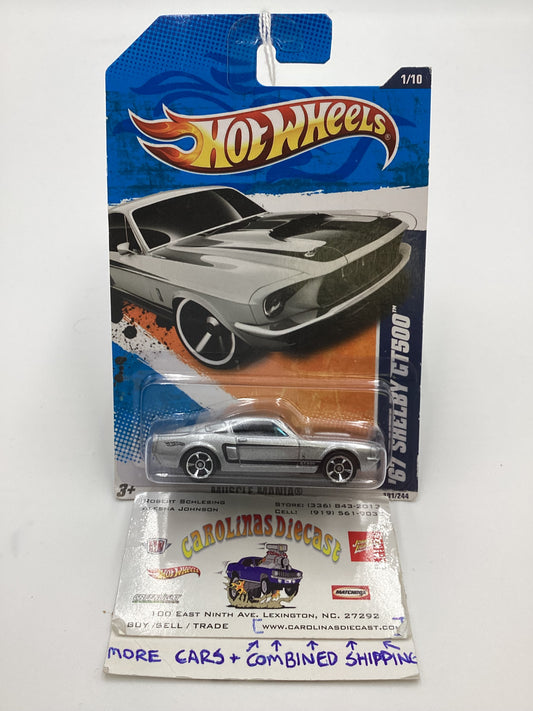 2011 Hot Wheels #101 67 Shelby GT 500 Silver 28C