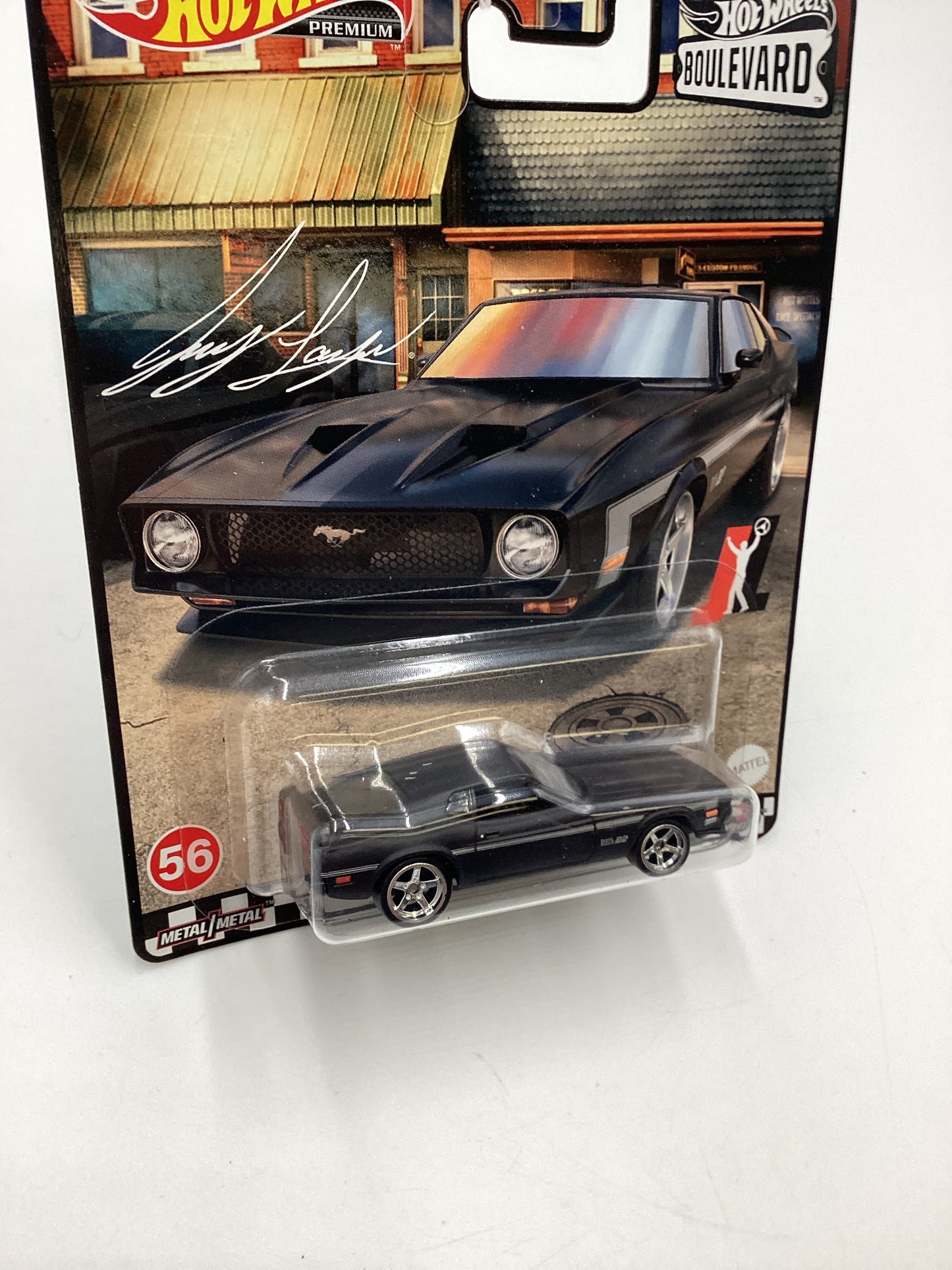Hot Wheels Premium Boulevard #56 71 Mustang Mach 1 Matte Black 260E