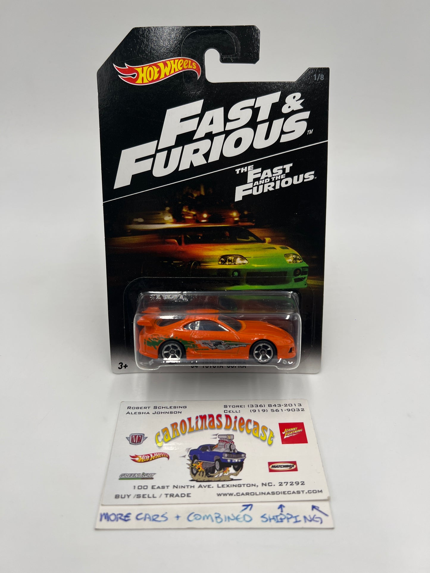 2016 Hot Wheels Fast & Furious #1 94 Toyota Supra Orange W/Protector