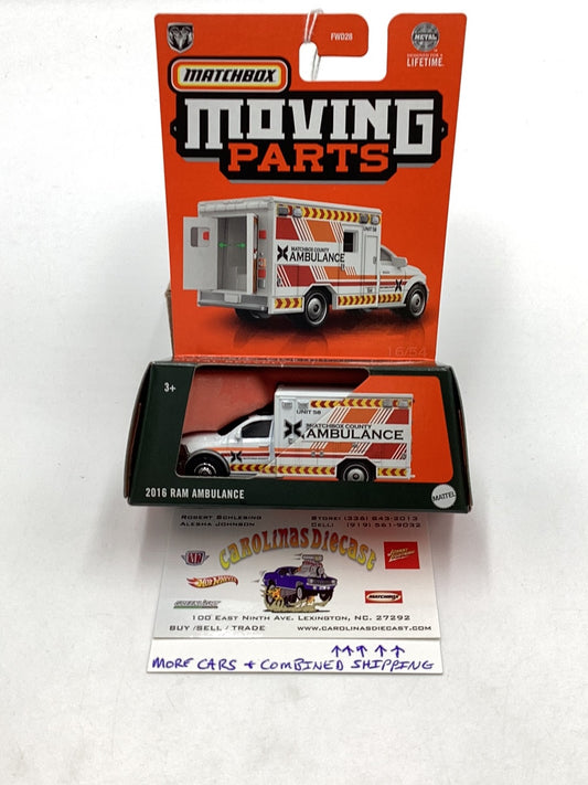 2024 Matchbox Moving Parts 2016 Ram Ambulance 169E