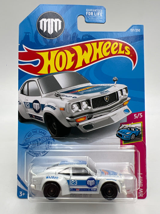 2021 Hot Wheels Super Treasure Hunt #137 Mazda RX-3 White W/Protector