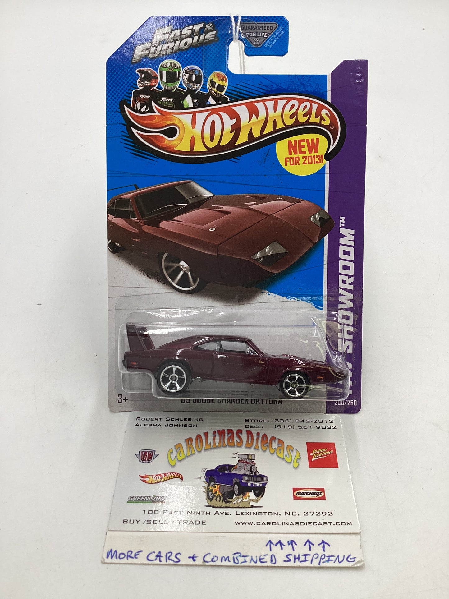 2013 Hot Wheels Showroom #200 *Soft Blister* 69 Dodge Charger Daytona F&F