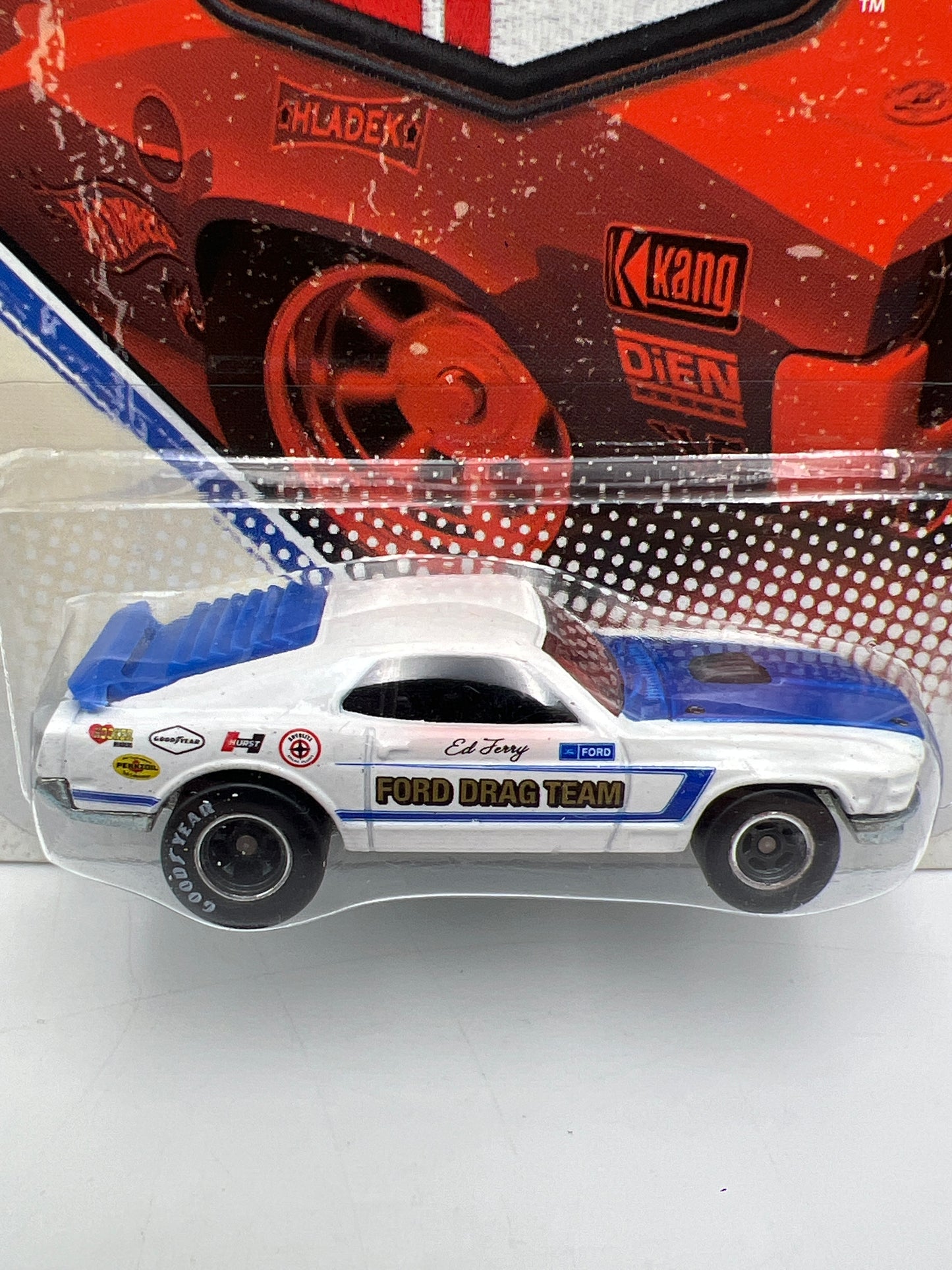 Hot Wheels Premium Vintage Racing #11 Ed Terrys 70 Ford Mustang White W/Protector