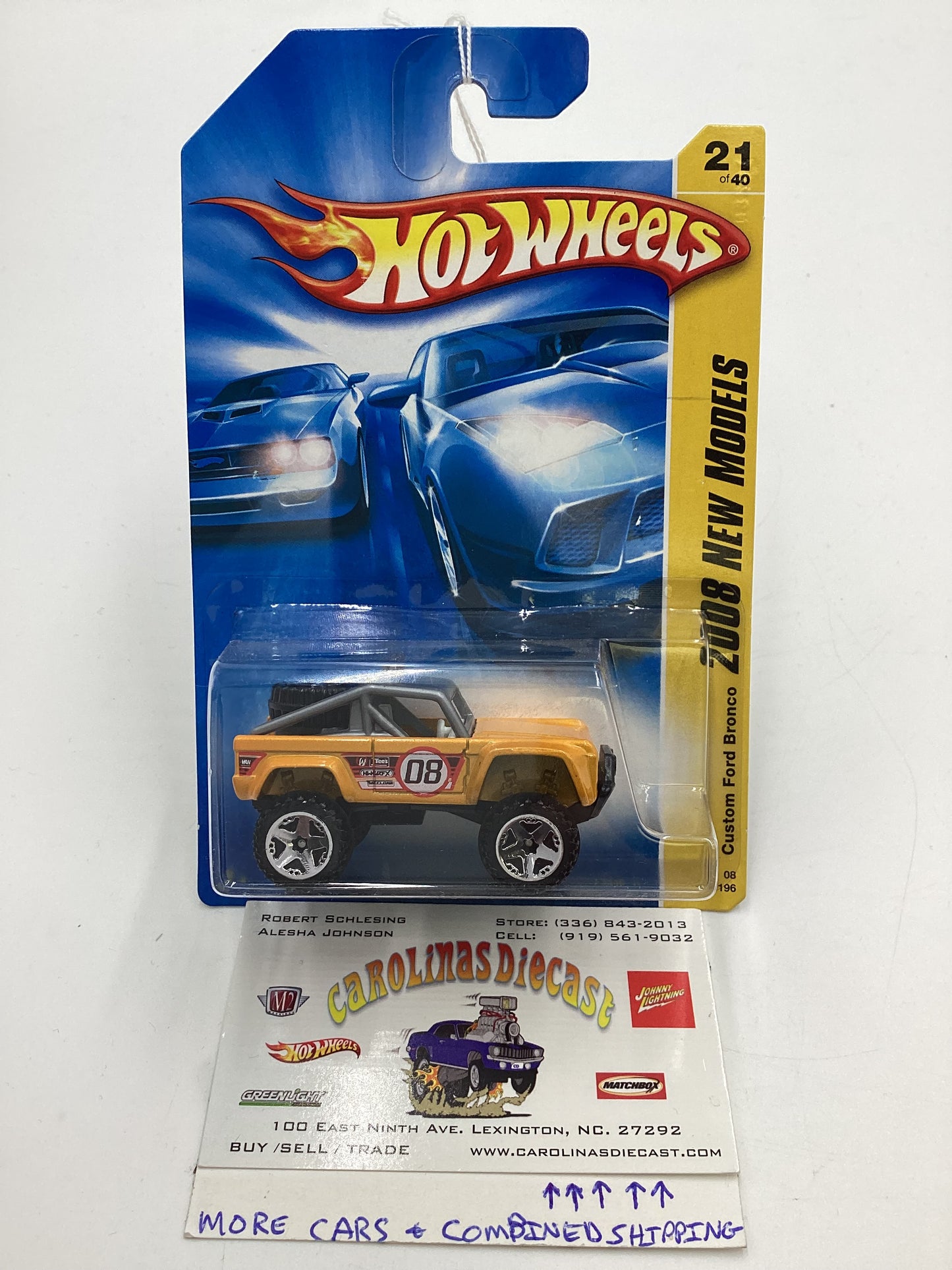 2008 Hot Wheels New Models #21 Custom Ford Bronco Yellow 28B