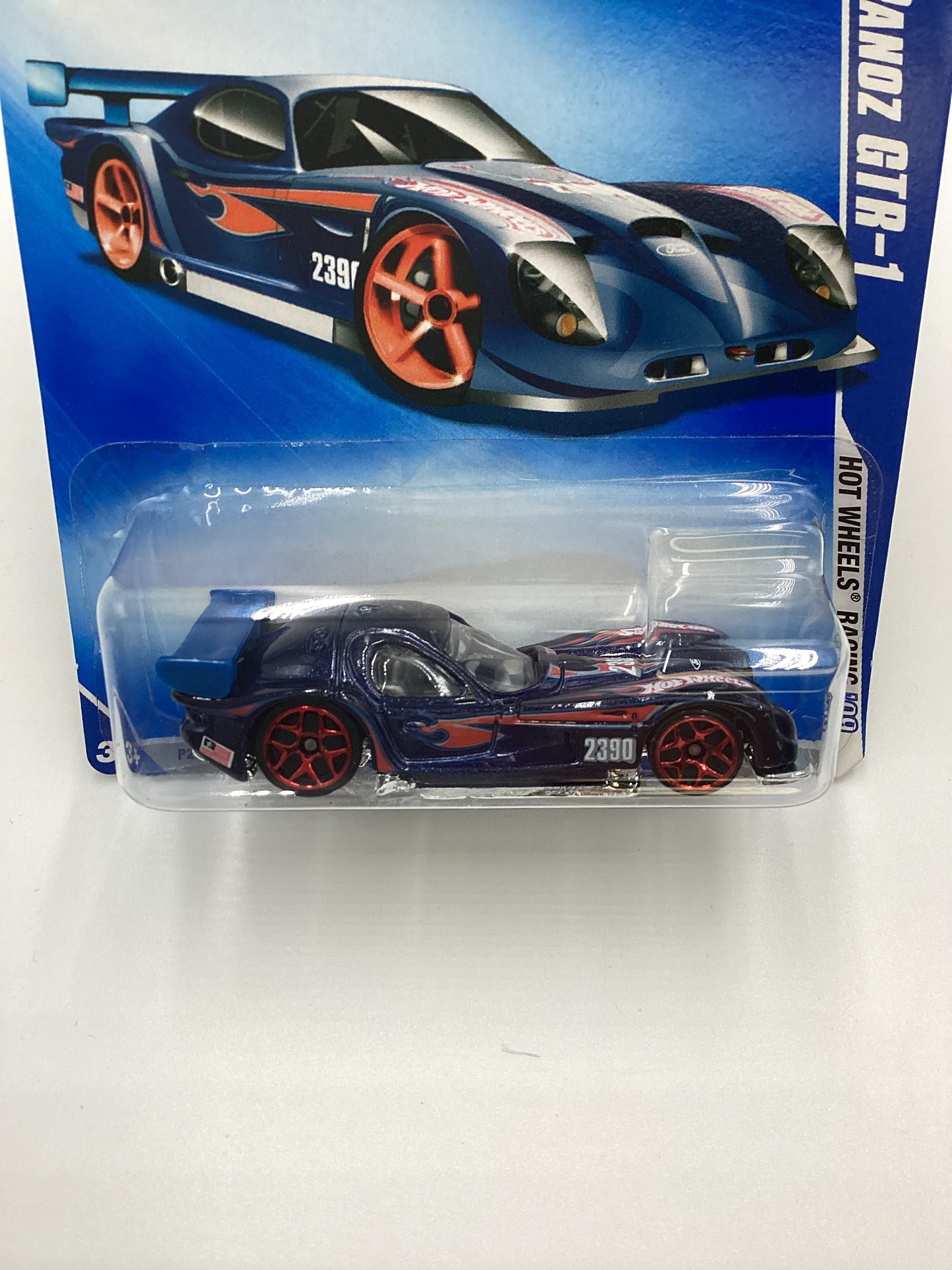 2009 Hot Wheels #070 Panoz GTR-1 Blue Y5 Red Wheels 59B