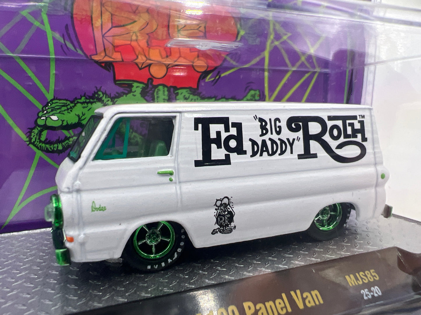 2025 M2 Machines Mijo Exclusives CHASE 1/450 Big Daddy Ed Roth 1964 Dodge A100 Panel Van White MJS85