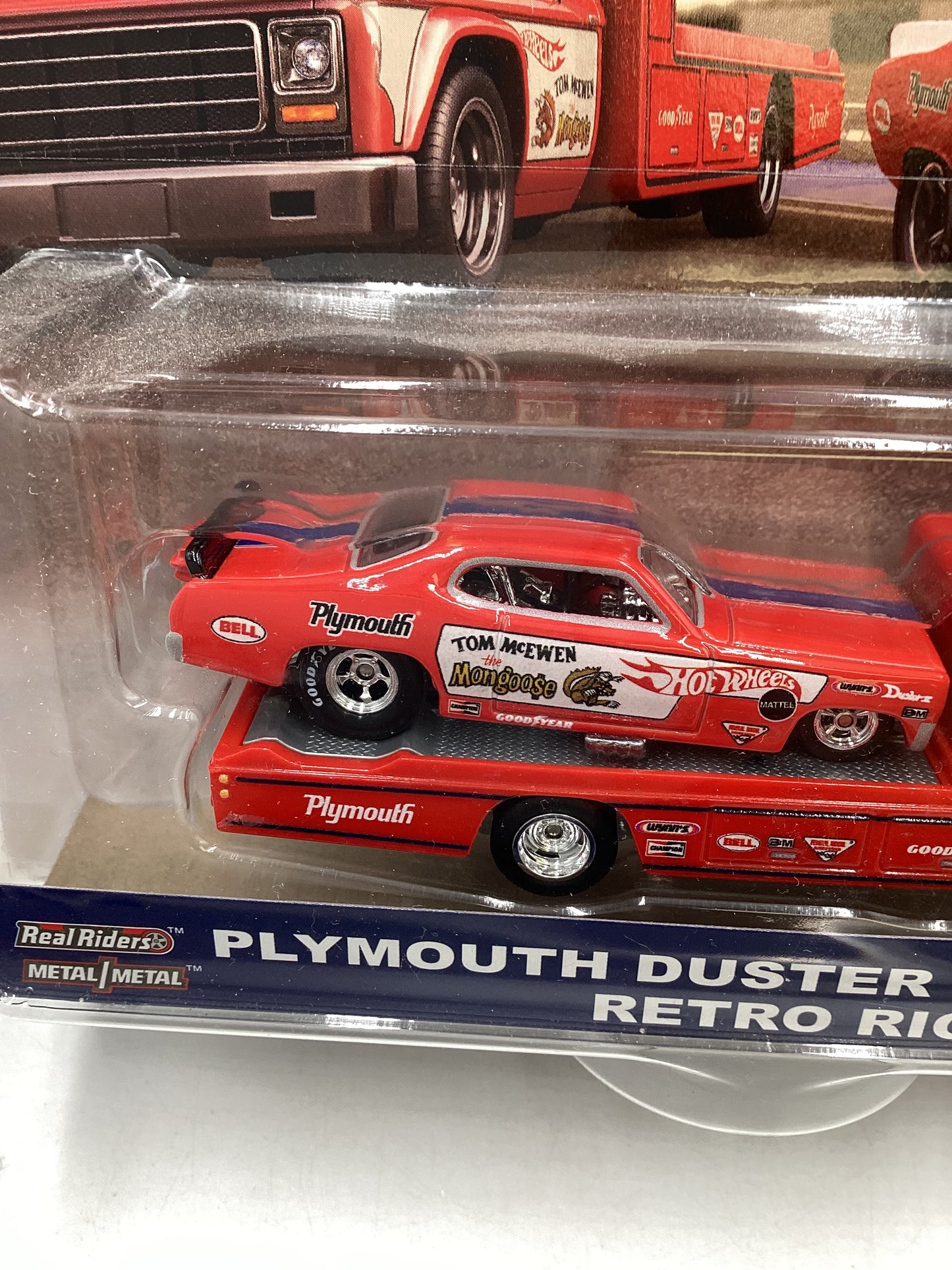 2018 HOT WHEELS TEAM Plymouth Duster Mongoose Funny Car and Retro Rig #5 with Protector