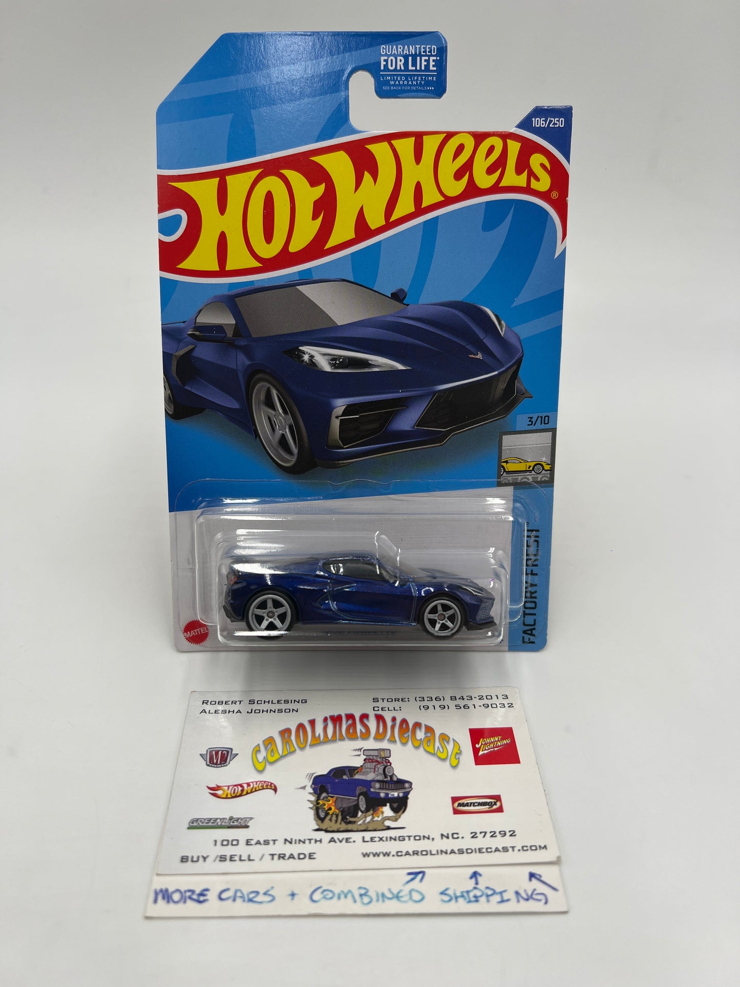 2022 Hot Wheels Super Treasure Hunt #106 2020 Corvette Blue W/Protector