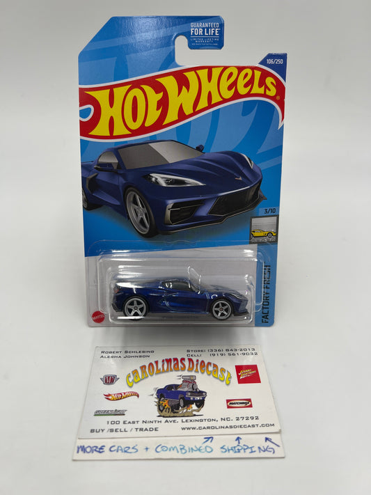 2022 Hot Wheels Super Treasure Hunt #106 2020 Corvette Blue W/Protector