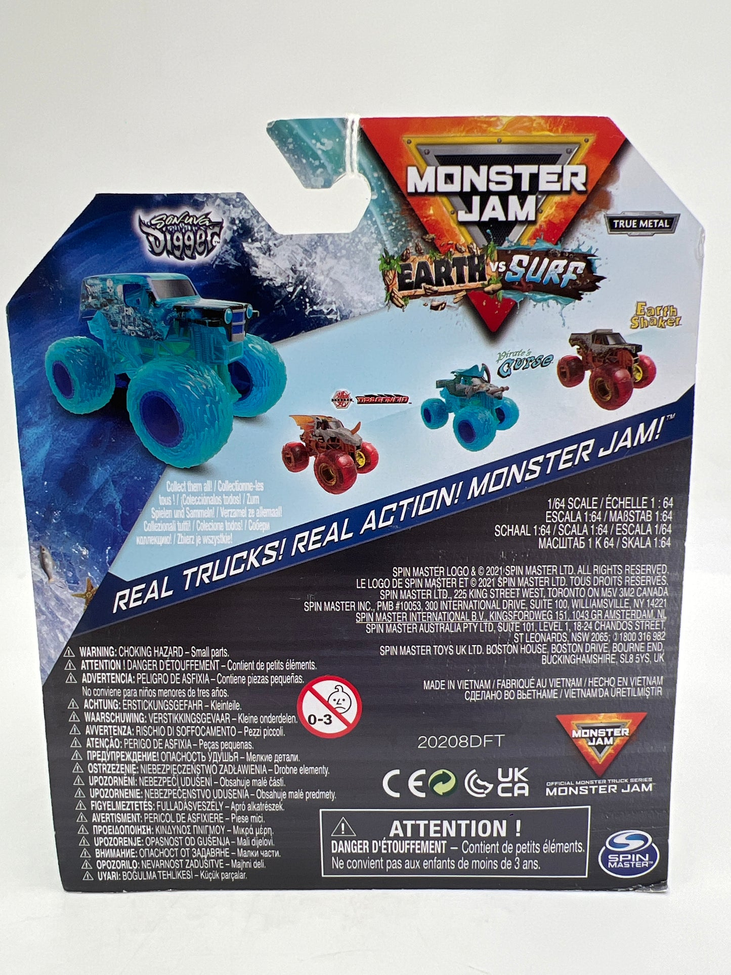 Monster Jam Walmart Exclusive Series 1 Earth vs Surf Sonuva Digger 2