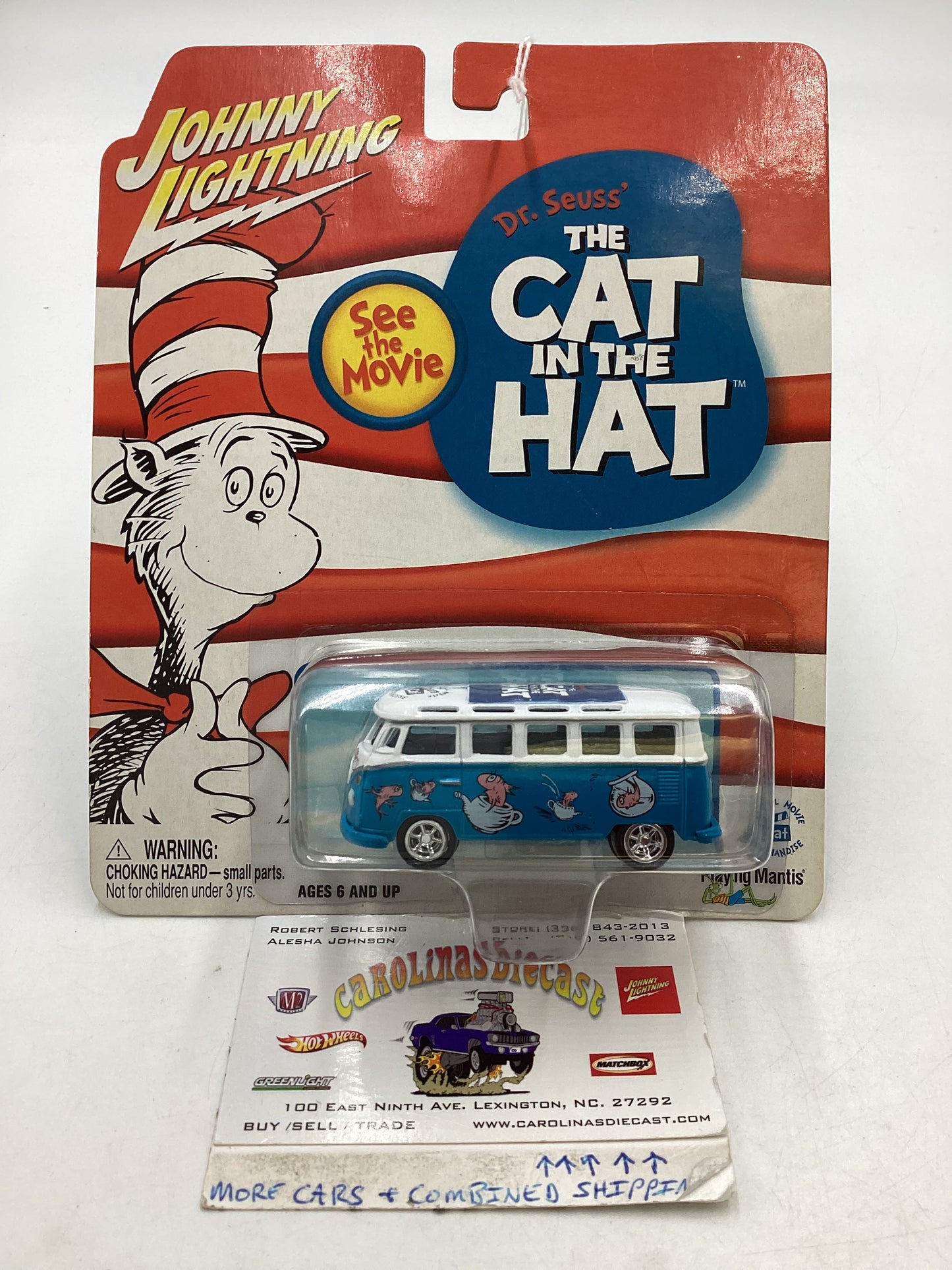 Johnny Lightning The Cat In The Hat 65 Volkswagen Samba Bus Blue 218F