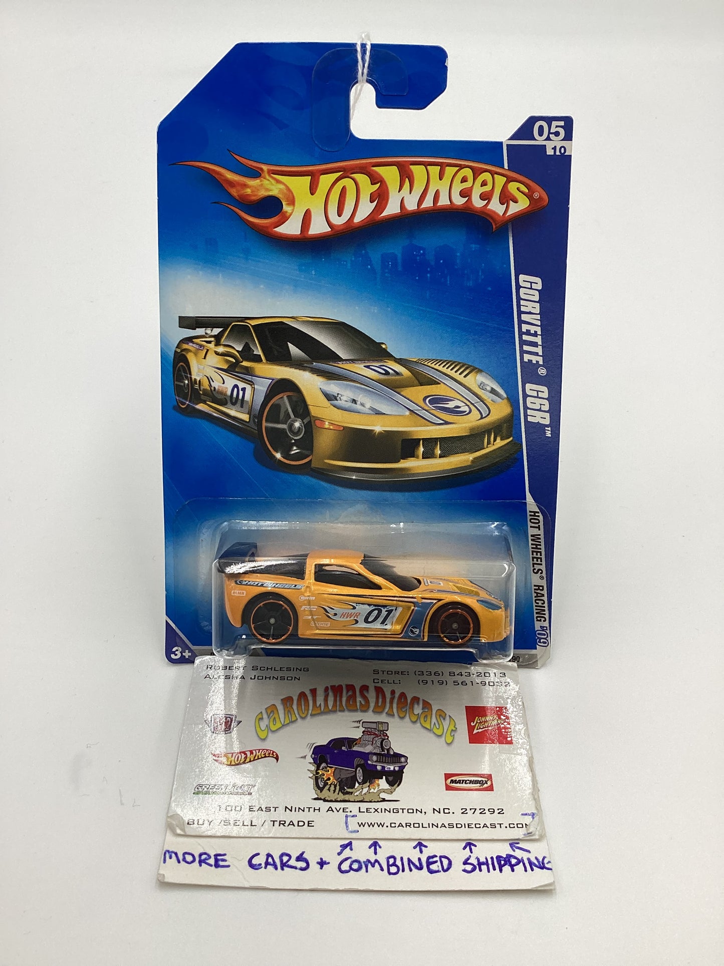 2009 Hot Wheels #071 Corvette C6R Yellow 14i