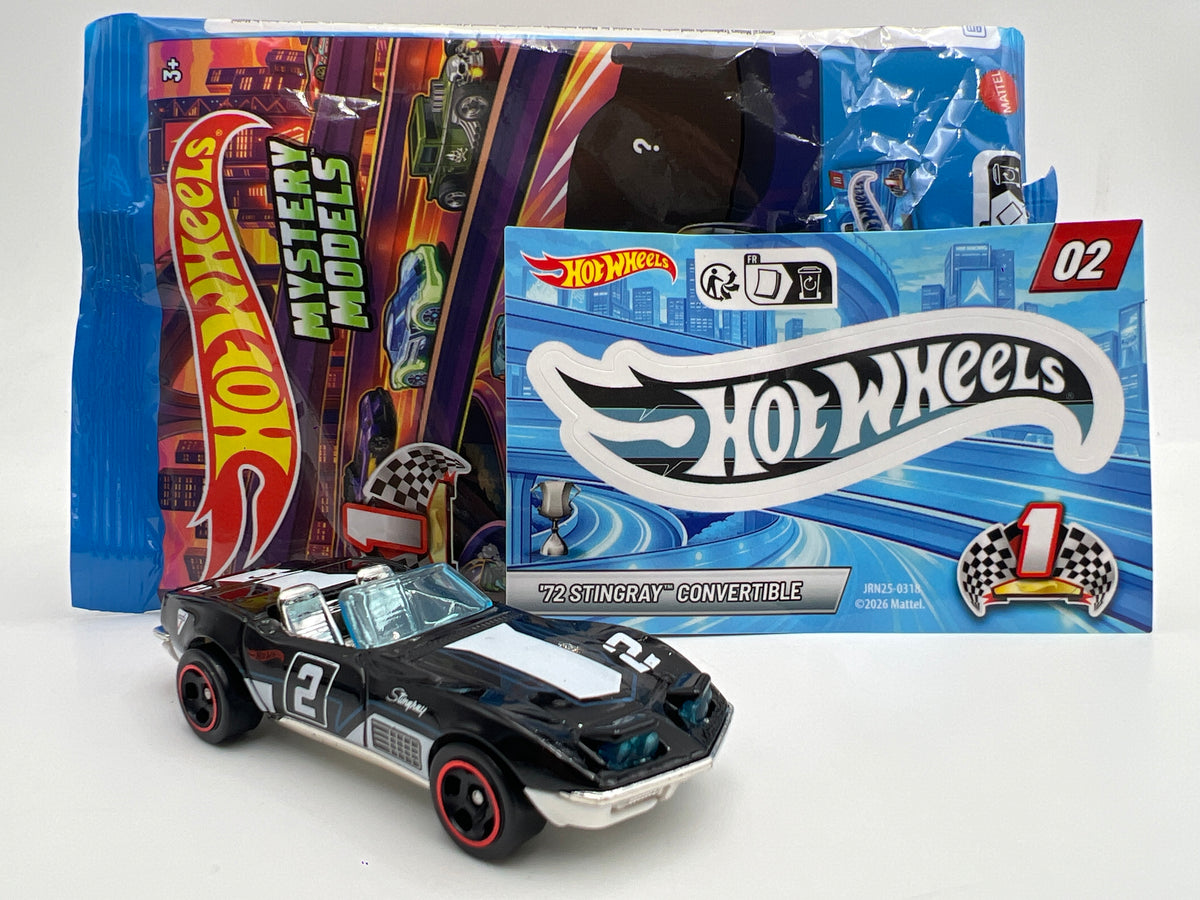 2027 Hot Wheels Mystery Models Series 1 #2 CHASE 72 Corvette Stingray Convertible Black