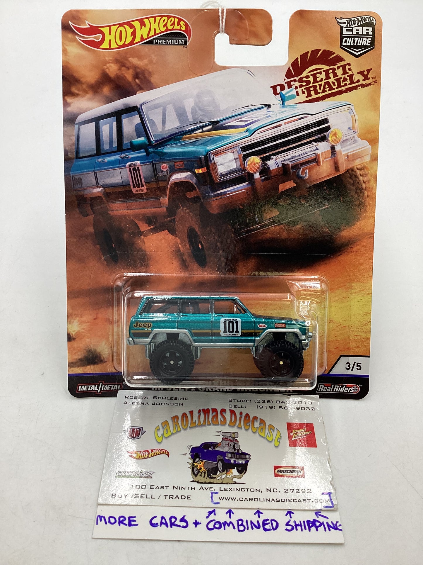 2019 Hot Wheels Desert Rally 3/5 88 Jeep Grand Wagoneer 254i
