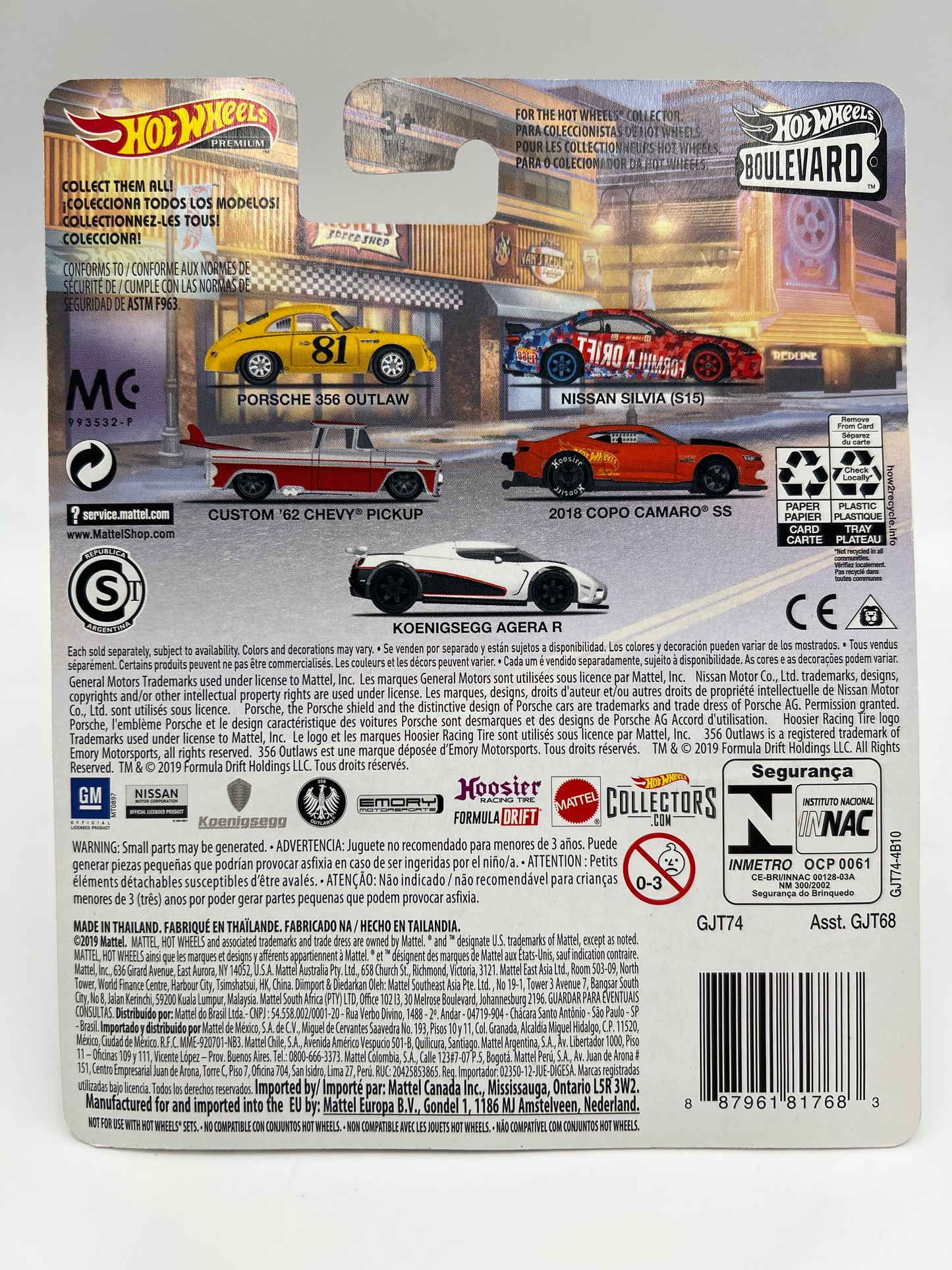 Hot Wheels Premium Boulevard #6 Porsche 356 Outlaw Yellow W/Protector