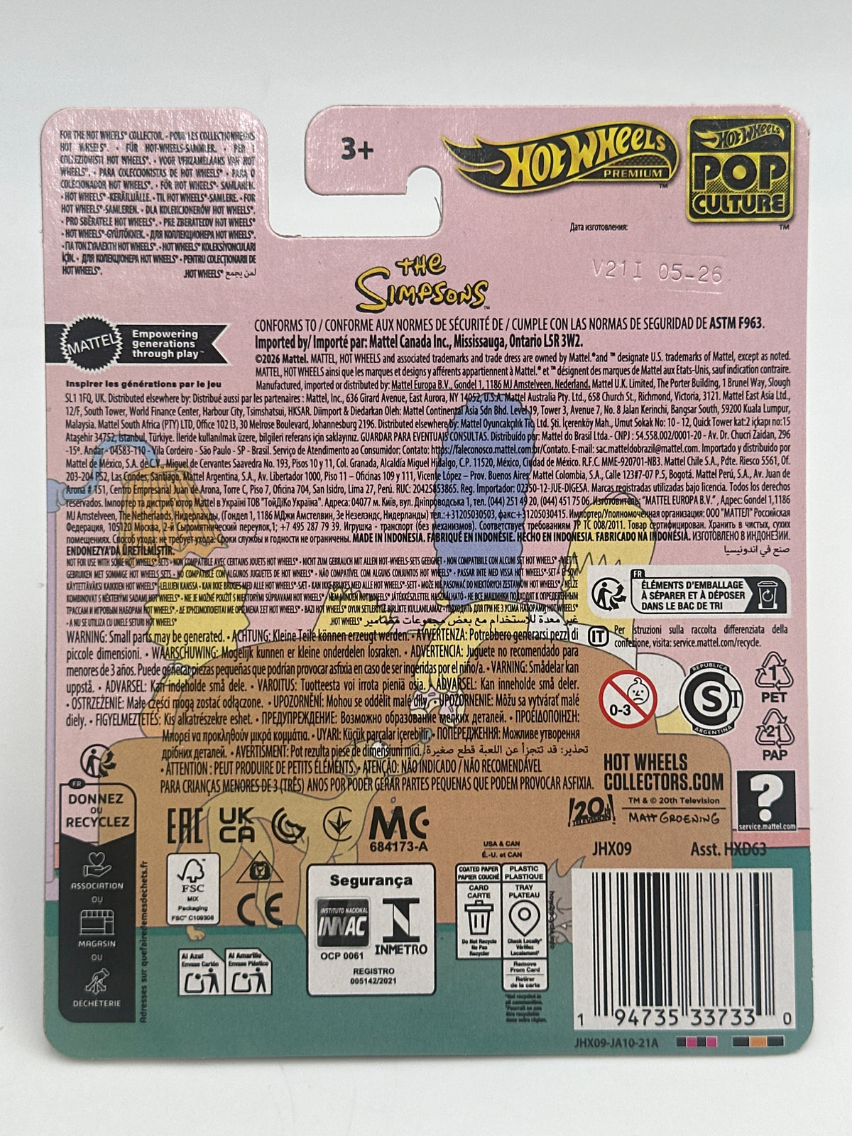 2026 Hot Wheels Premium Pop Culture The Simpsons Family Car
