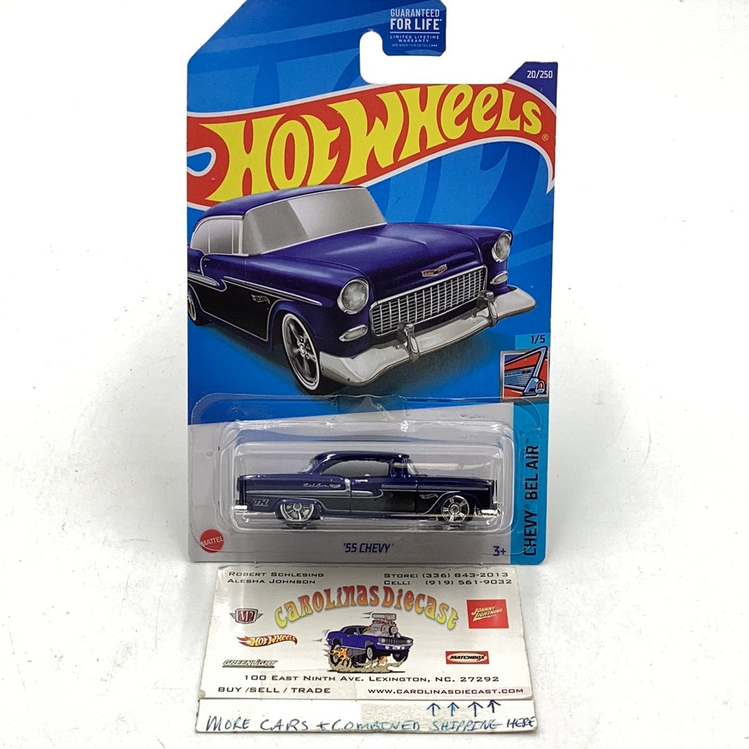 2022 hot wheels super treasure hunt #20 55 Chevy W/Protector