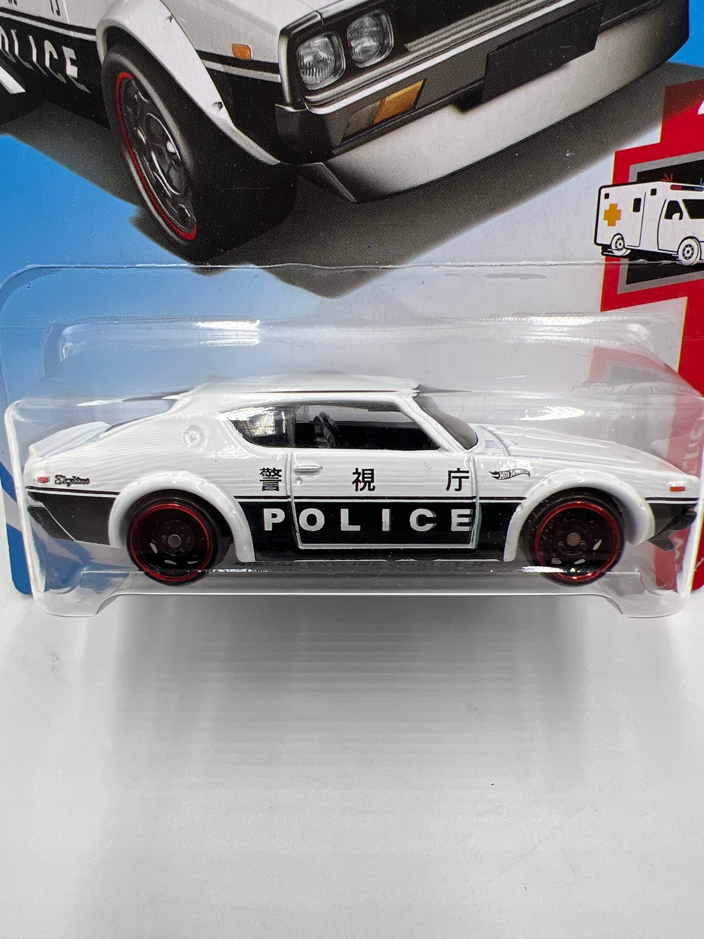 2019 Hot Wheels Month Card  #160 Nissan Skyline 2000 GT-R Police Black/White 82E