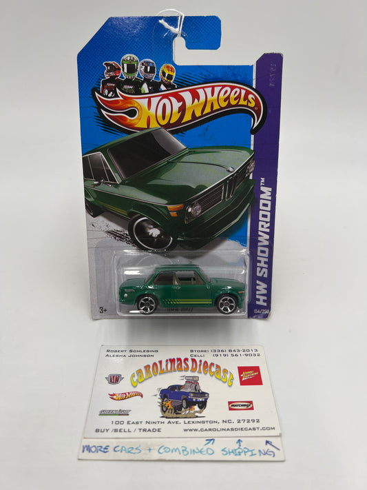 2013 Hot Wheels Showroom #154 BMW 2002 Green 108B
