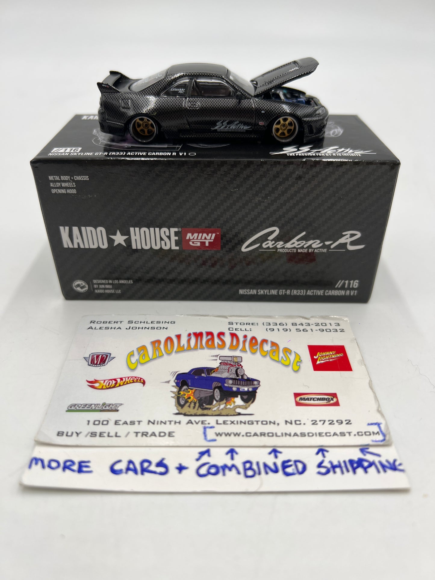 Mini GT Kaido House #116 Nissan Skyline GT-R R33 Active Carbon R V1