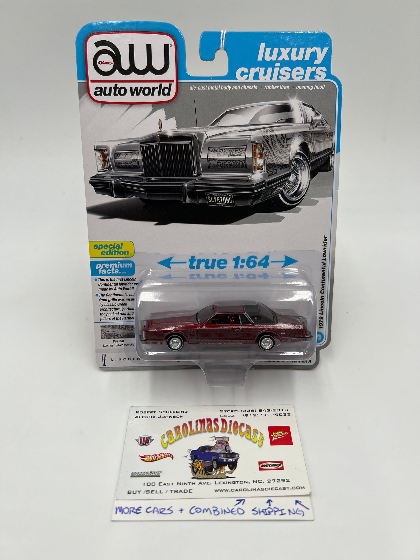 Auto World Ultra Red Chase Luxury Cruisers Release 6 Version A 1979 Lincoln Continental Lowrider