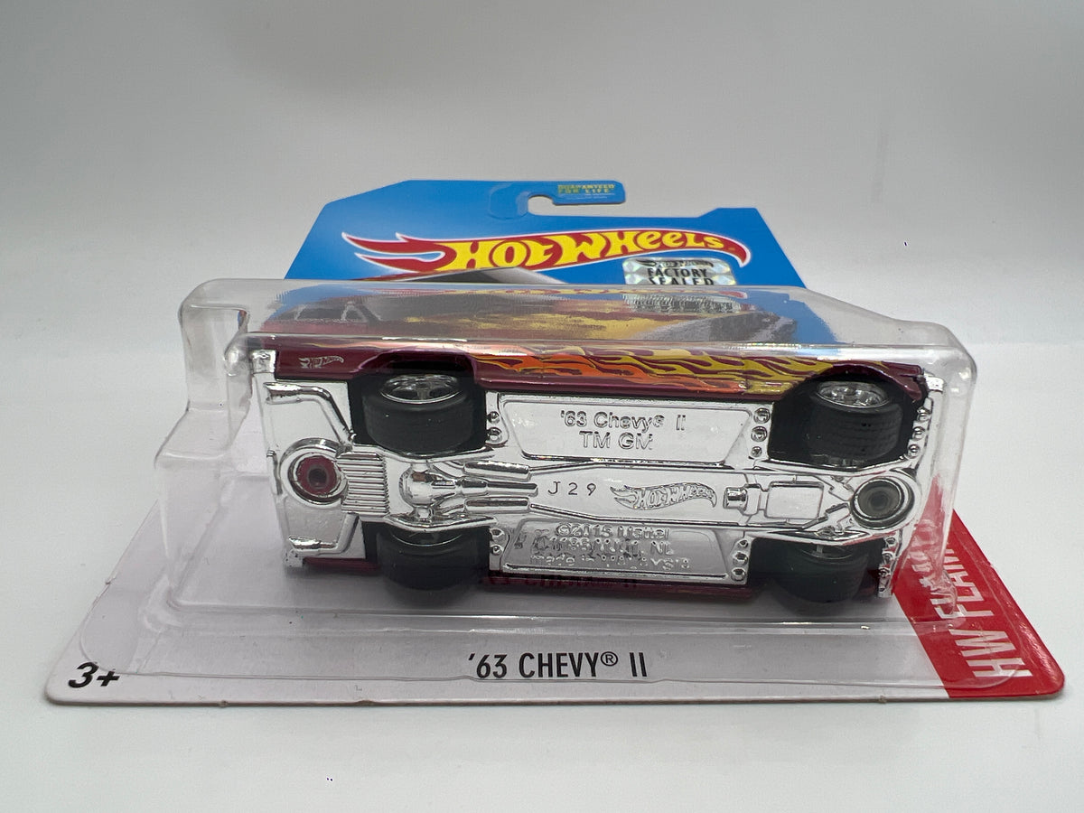 2017 Hot Wheels Factory Sealed Super Treasure Hunt 63 Chevy II Pink W/Protector