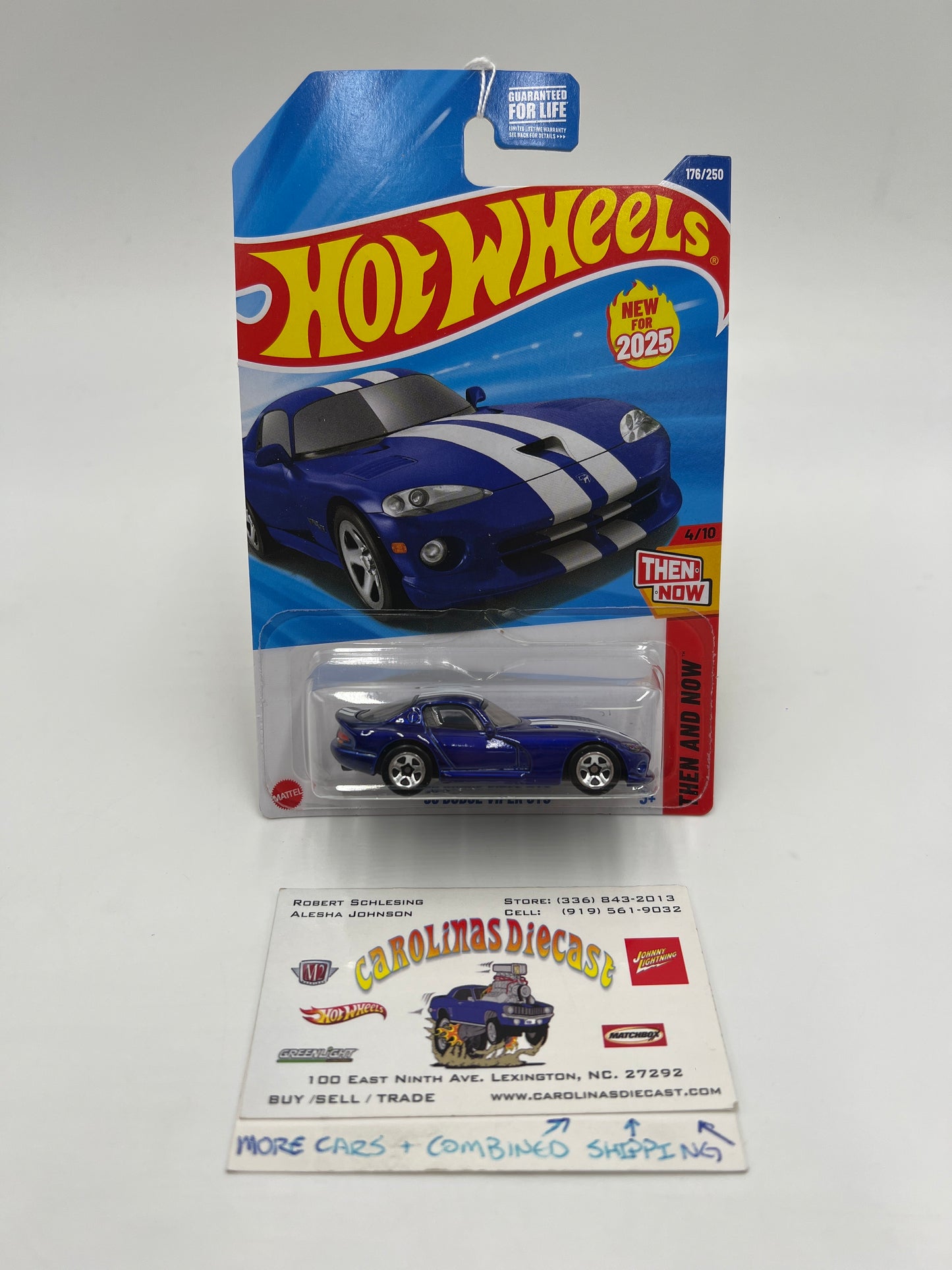 2025 Hot Wheels J Case Then And Now #176 96 Dodge Viper GTS Blue 53C