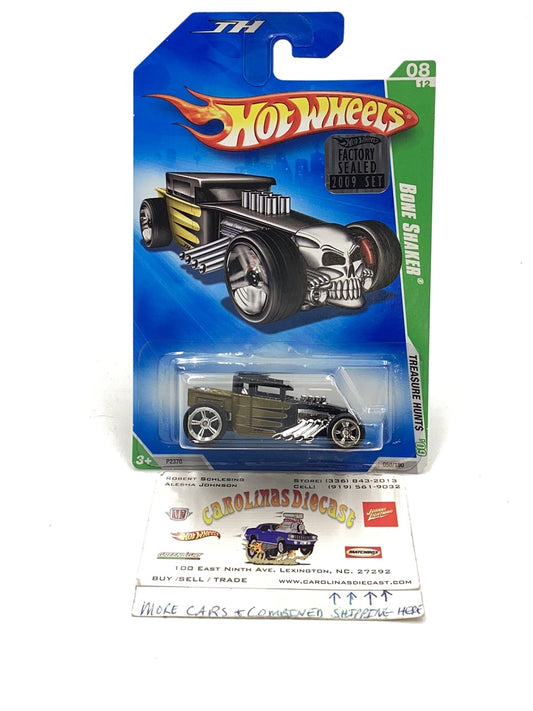 2009 hot wheels super treasure hunt #50 Bone Shaker factory sealed sticker 8/12 with protector