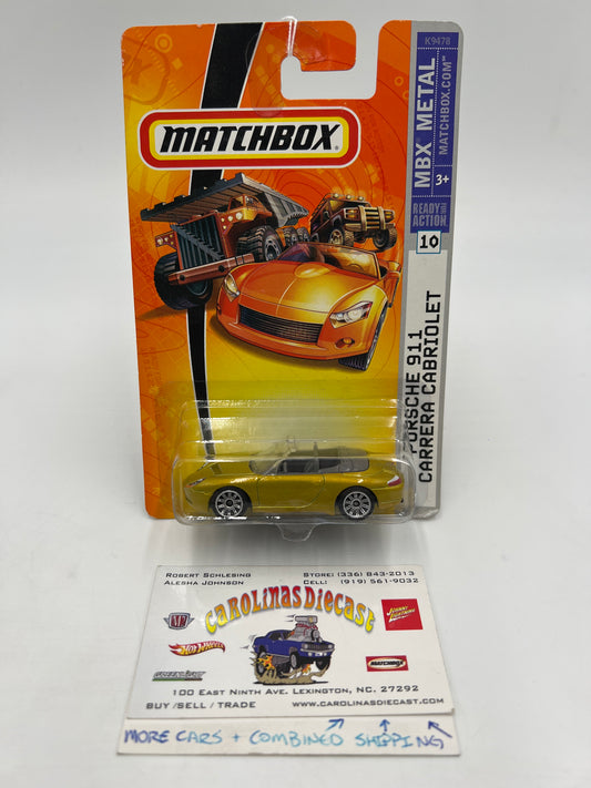 Matchbox MBX Metal #10 Porsche 911 Carrera Cabriolet Gold 209C
