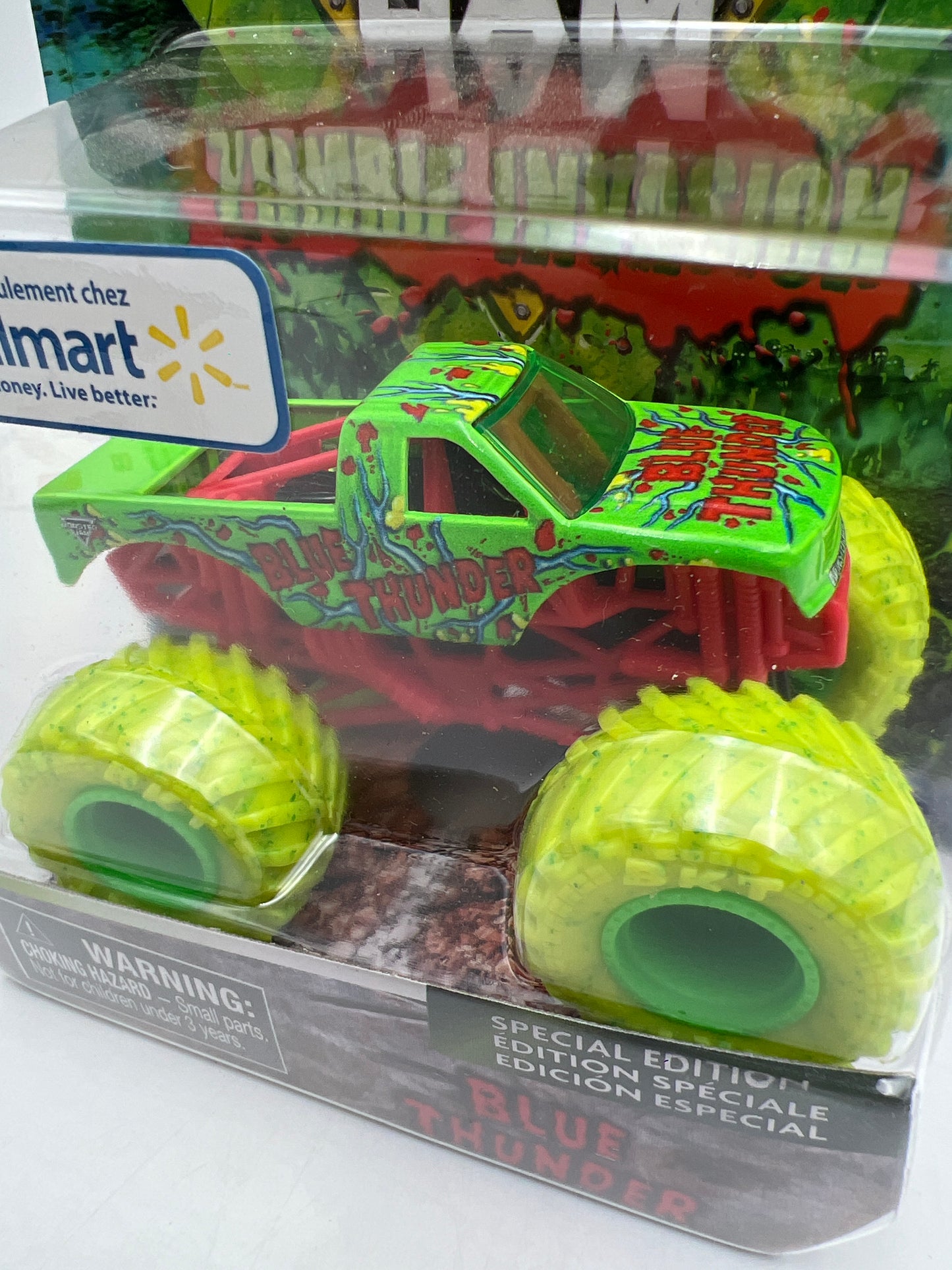Monster Jam Walmart Exclusive Special Edition Zombie Invasion Blue Thunder 2