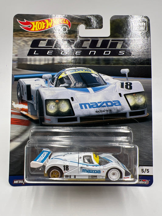 2018 Hot Wheels Car Culture Premium Circuit Legends #5 Mazda 787B White W/Protector