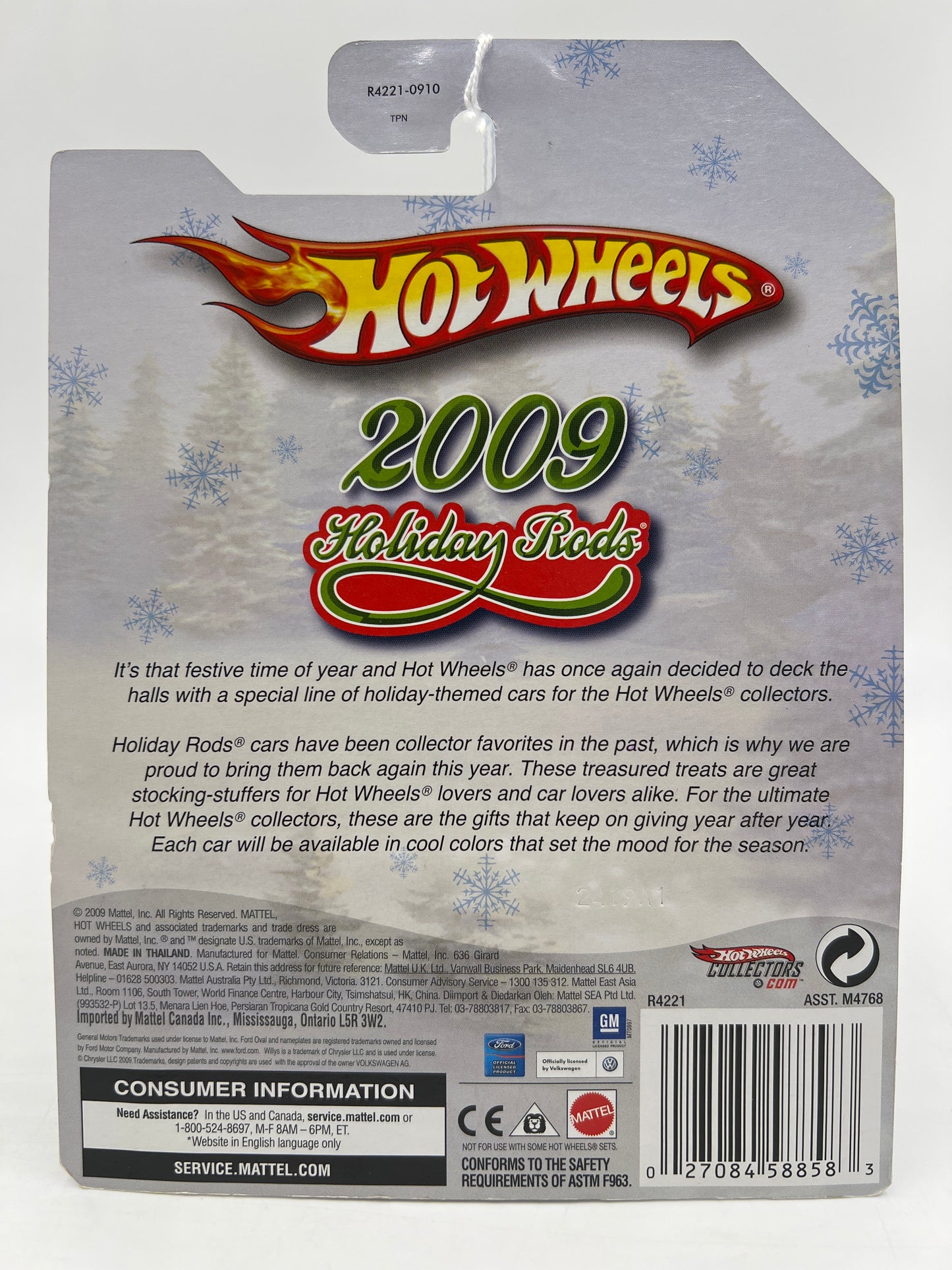 Hot Wheels Premium 2009 Holiday Rods #4 Custom 41 Willys Coupe Silver Gold