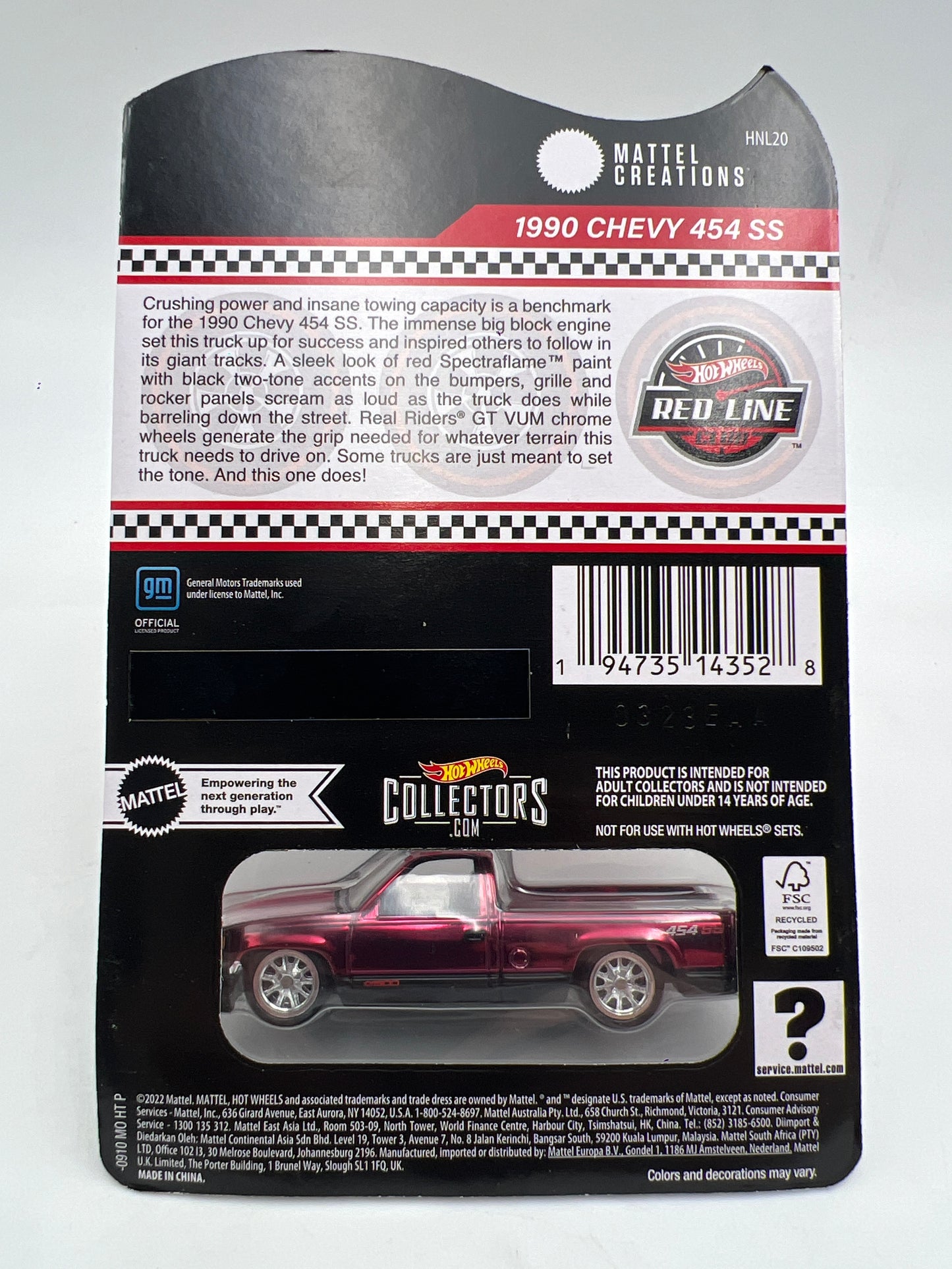 2023 Hot Wheels RLC 1990 Chevy 454 SS Red W/Protector