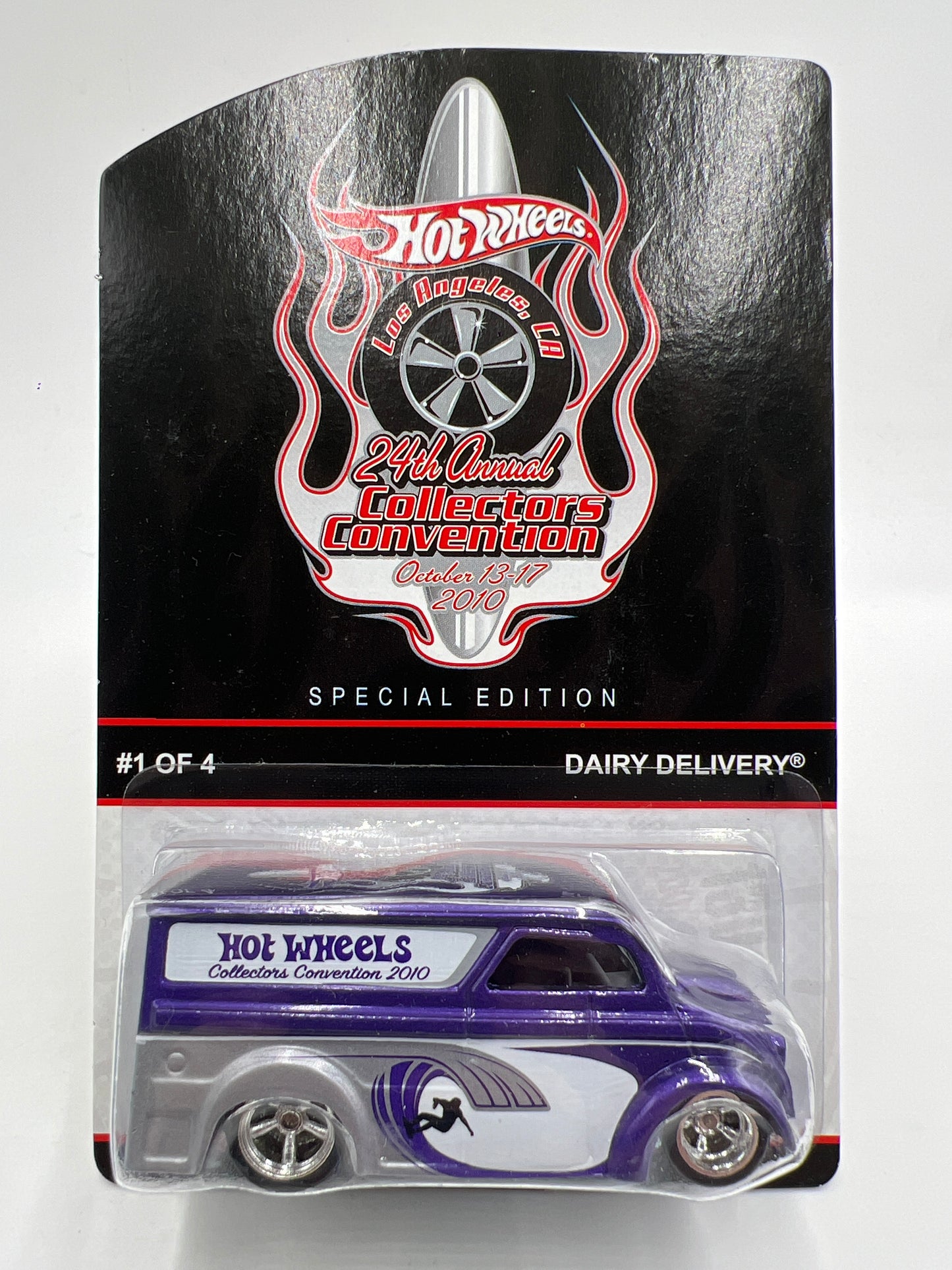 2010 Hot Wheels 24th Annual Collectors Convention LA #823/2400 Dairy Delivery W/Protector