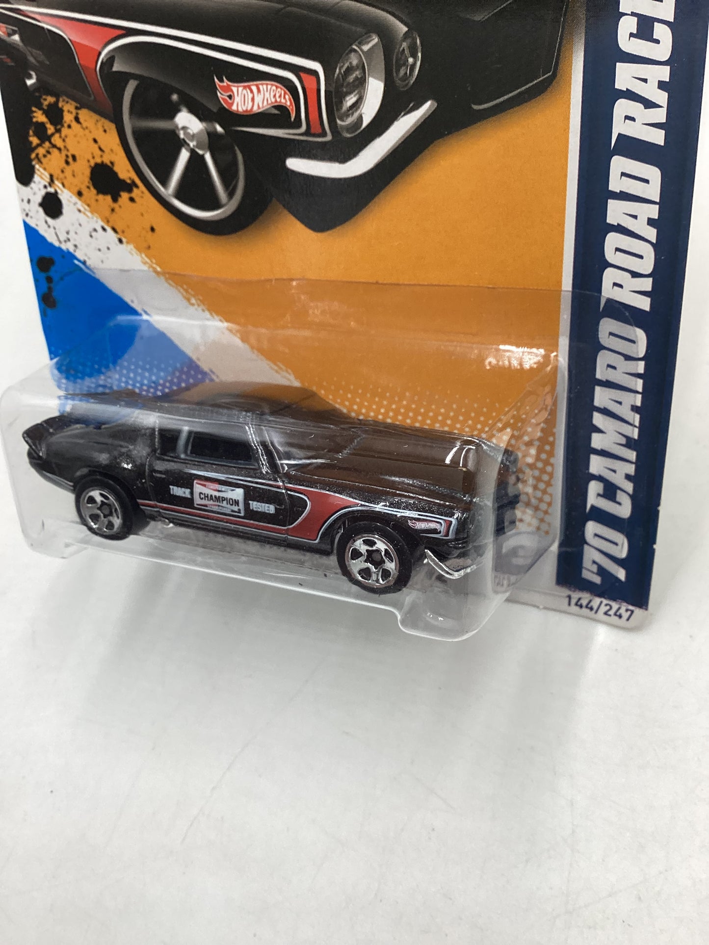 2012 Hot Wheels #144 Black 70 Camaro Road Race 6E