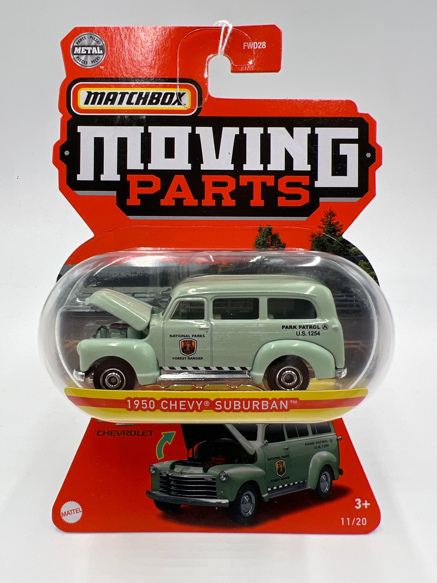 Matchbox Moving Parts #11 1950 Chevy Suburban Green National Parks
