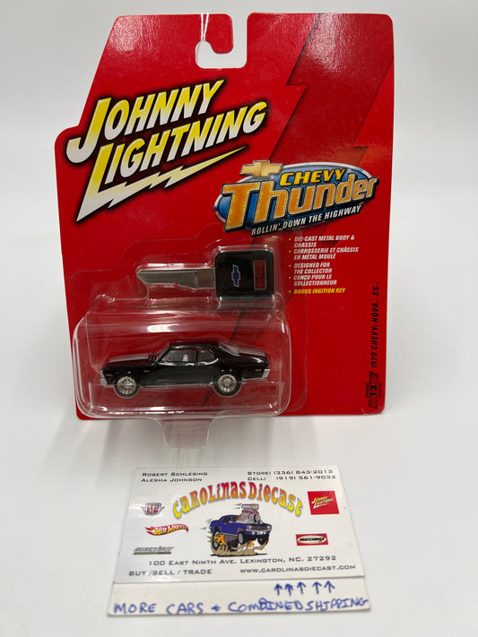 Johnny Lightning White Lightning Chase Chevy Thunder #13 1970 Chevy Nova SS Black