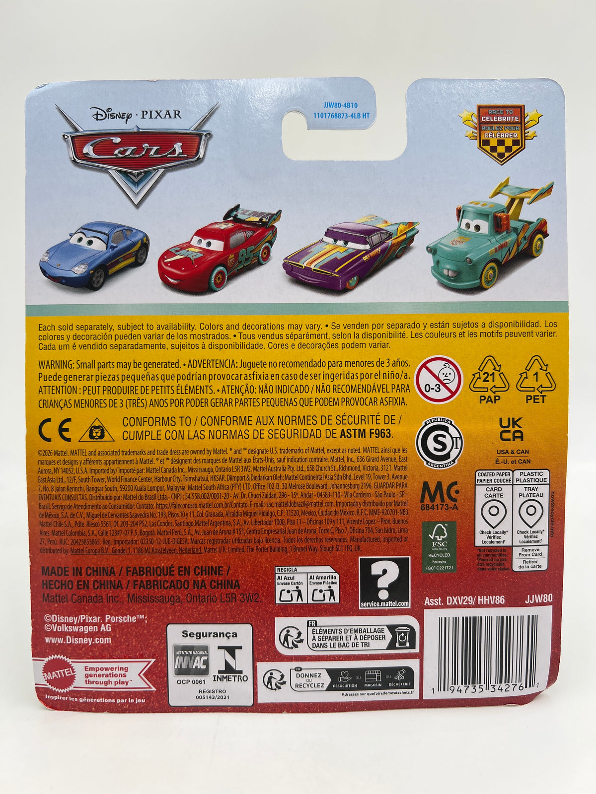 2026 Disney Pixar Cars Race To Celebrate Fillmore 139A