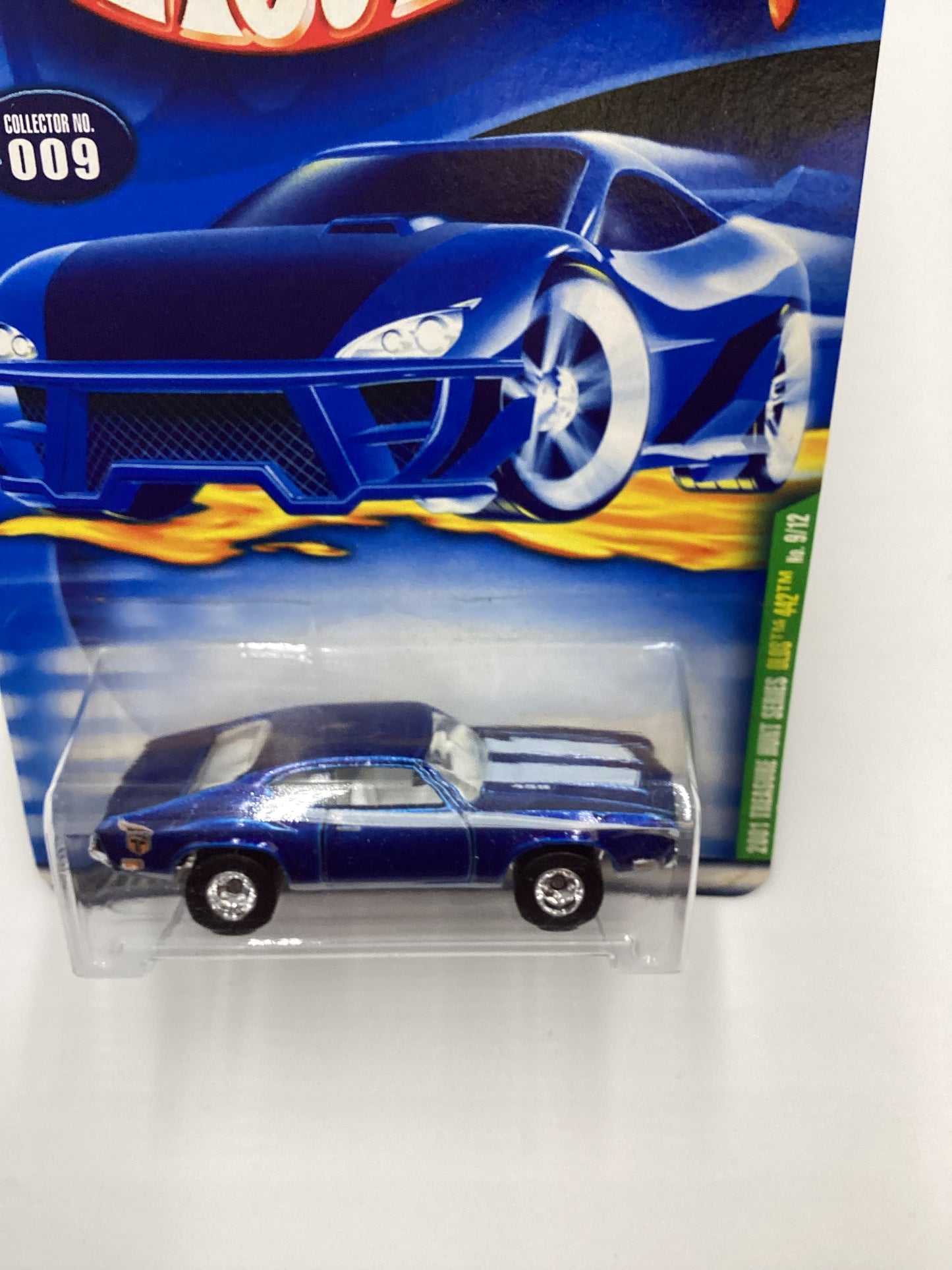 2001 Hot Wheels Treasure Hunt #009 Olds 442 Blue with protector