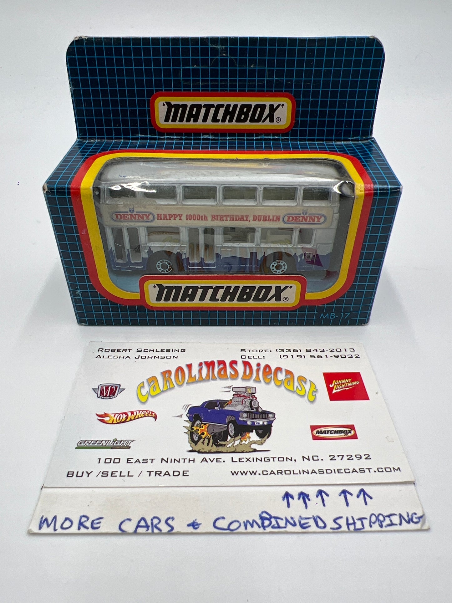 Matchbox Unpunched #17 Denny 1000th Birthday Dublin London Bus White