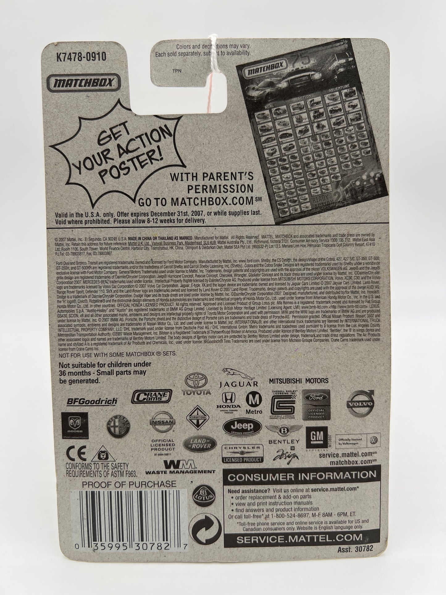 2007 Matchbox MBX Metal #3 Porsche 911 GT3 White 206B