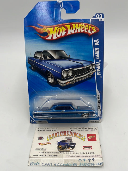 2010 Hot Wheels Hot Auction ‘64 Chevy Impala 161/240 17F