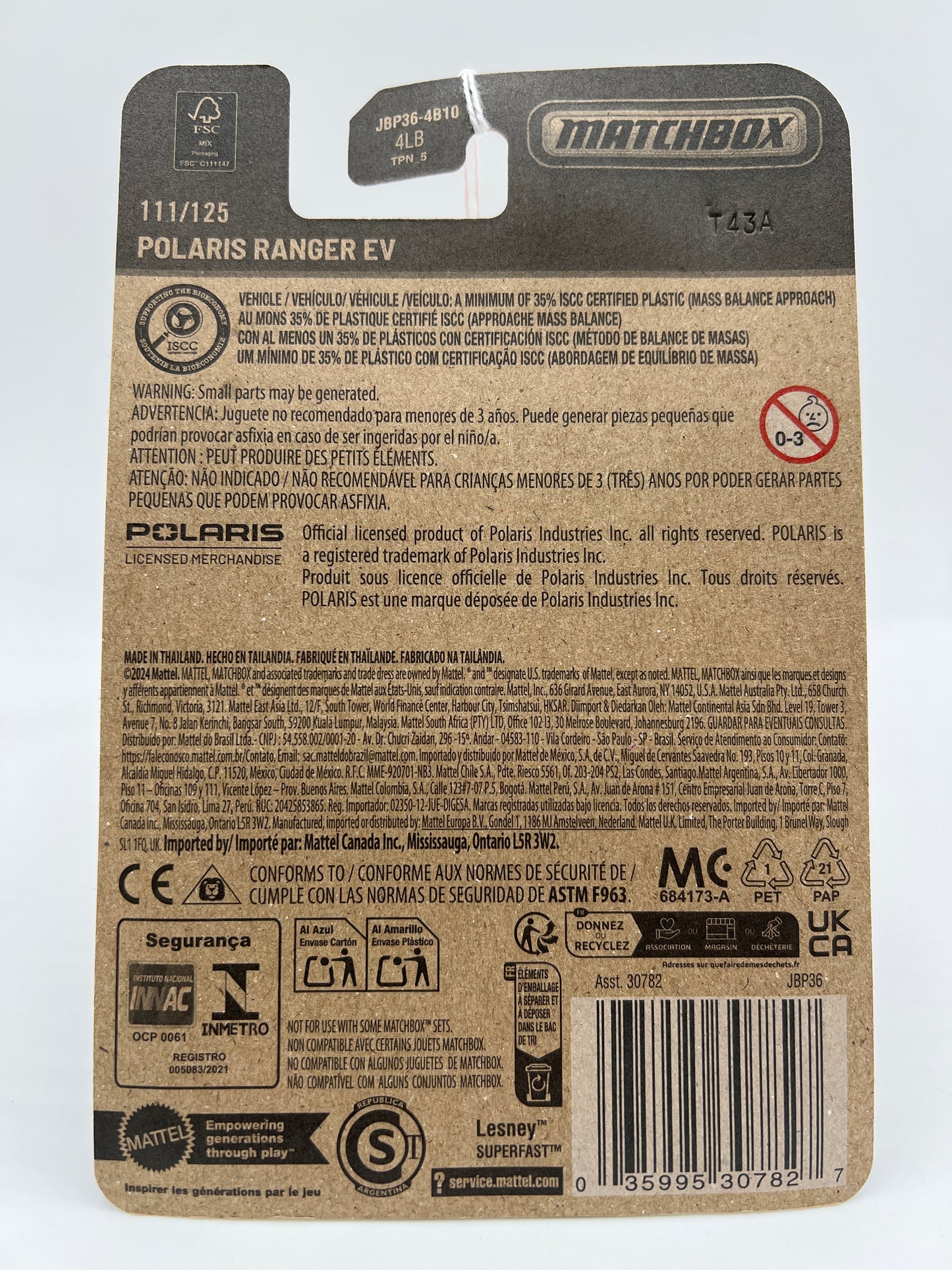 2025 Matchbox #111 Polaris Ranger EV Blue 214i