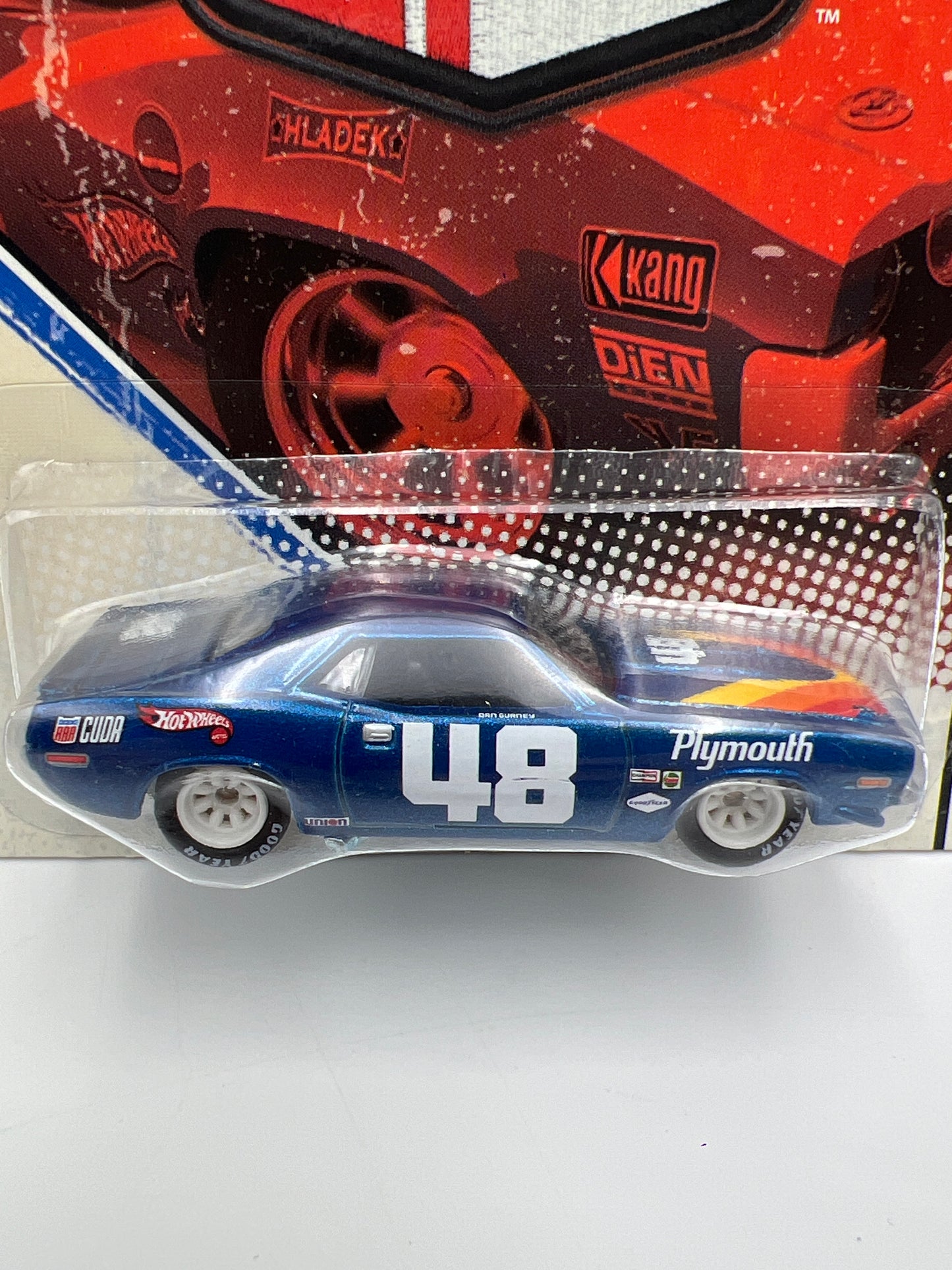 Hot Wheels Premium Vintage Racing #14 Dan Gurneys AAR Cuda Blue W/Protector