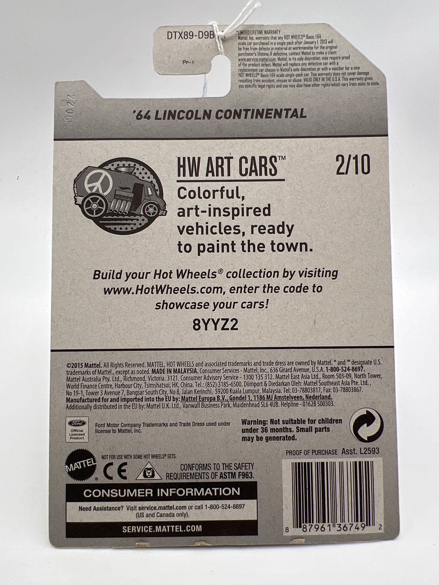 2017 Hot Wheels Art Cars #15 64 Lincoln Continental Brown 55C