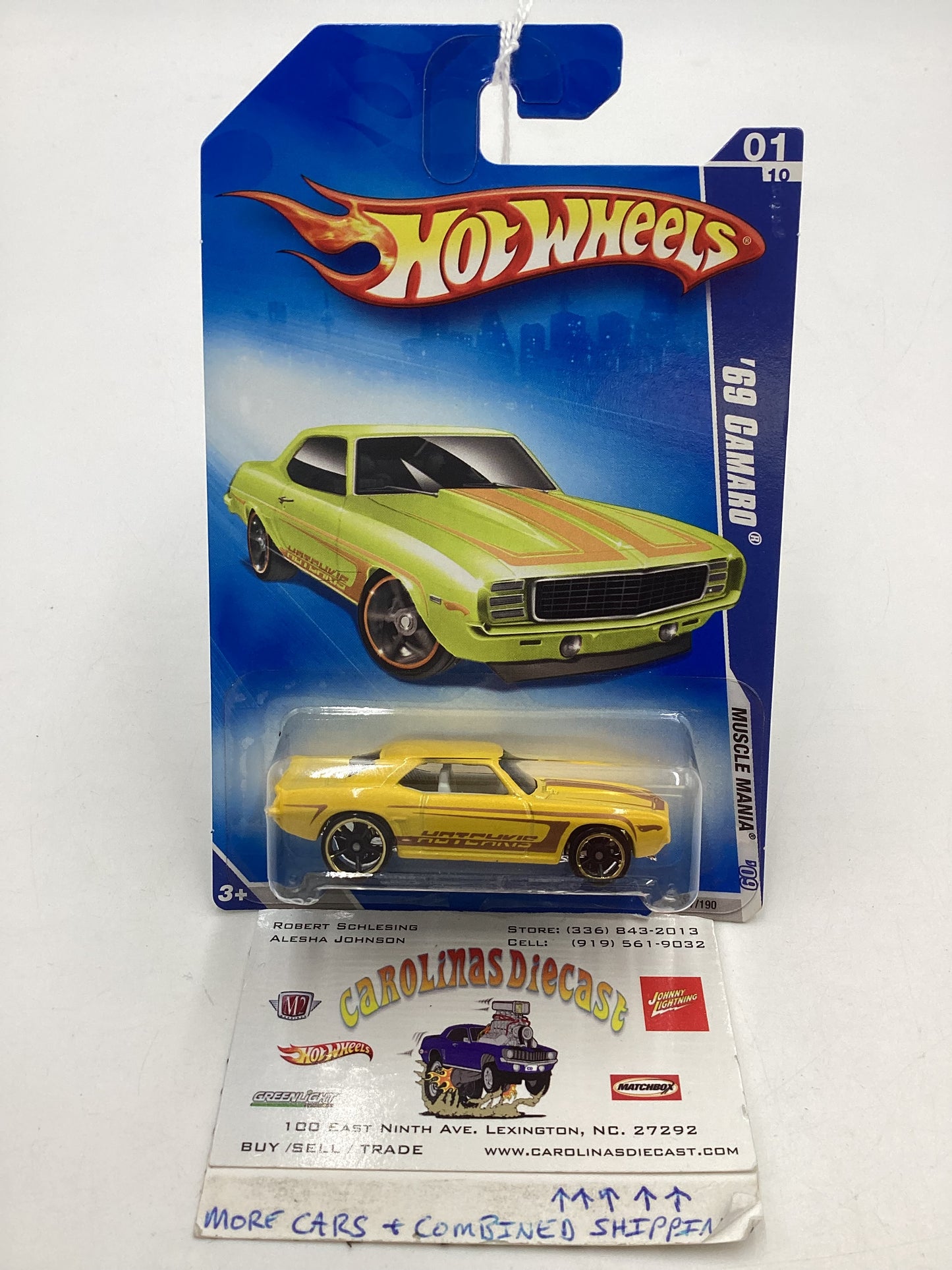 2009 Hot wheels #77 Yellow 69 Camaro Walmart Exclusive 238B