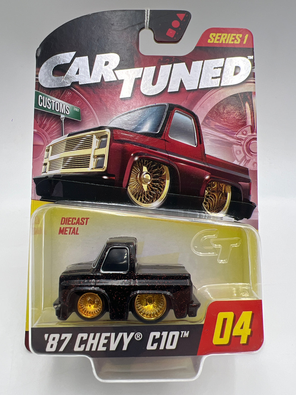 MGA Car Tuned Series 1 #4 87 Chevy C10 Red/Black