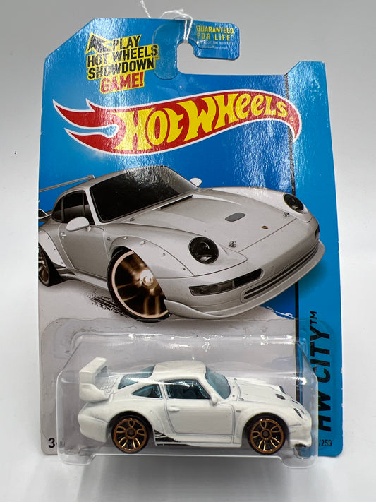 2014 Hot Wheels City #27 Porsche 993 GT2 White