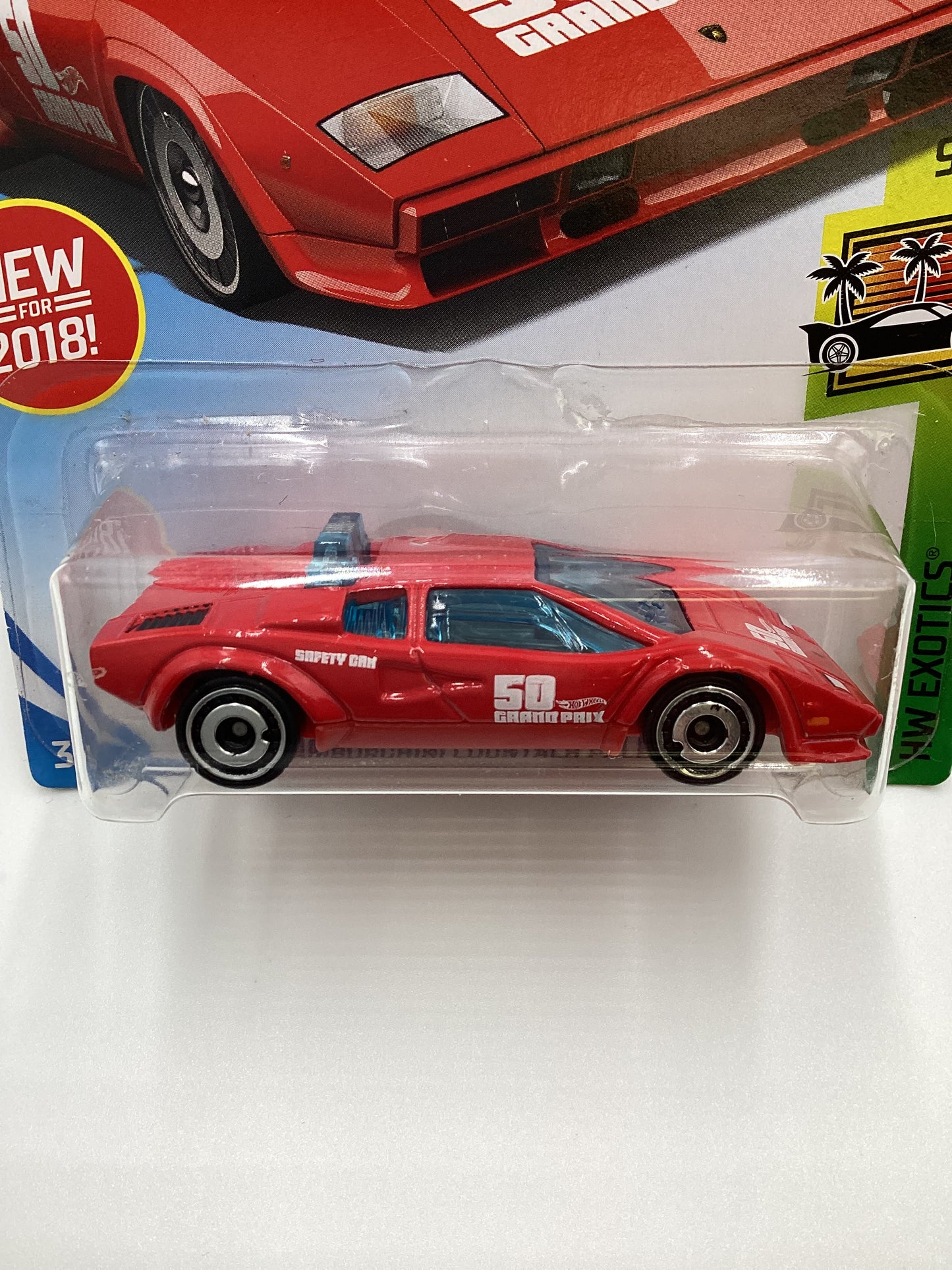 2018 Hot Wheels #217 Lamborghini Countach Pace Car Red 102C