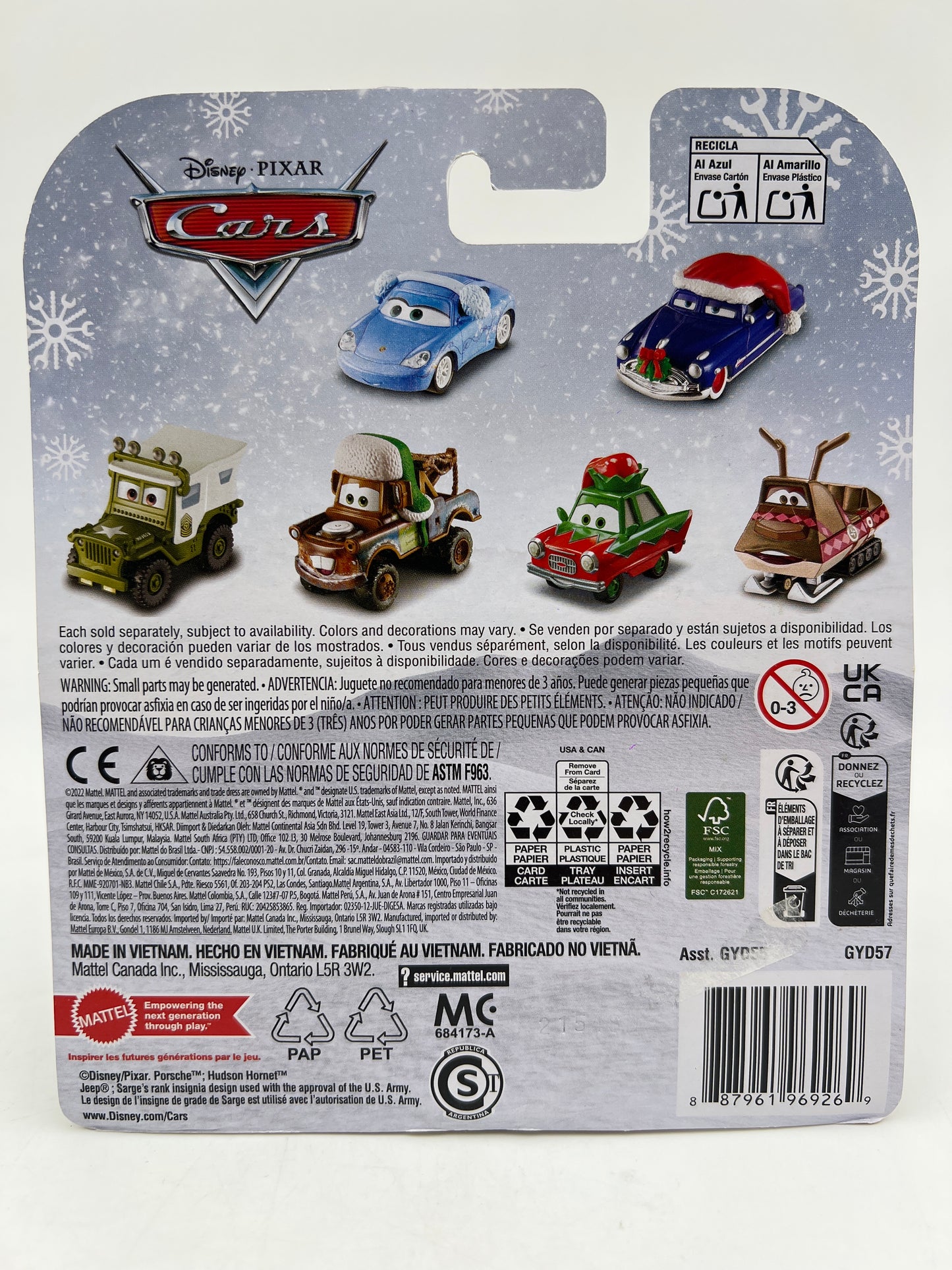 Disney Pixar Cars Winter Christmas Edition Lightning McQueen 140H